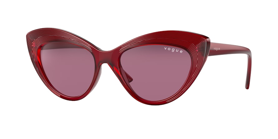 Vogue VO5377S Cat Eye Sunglasses  29166G-OPAL RED 52-17-140 - Color Map red
