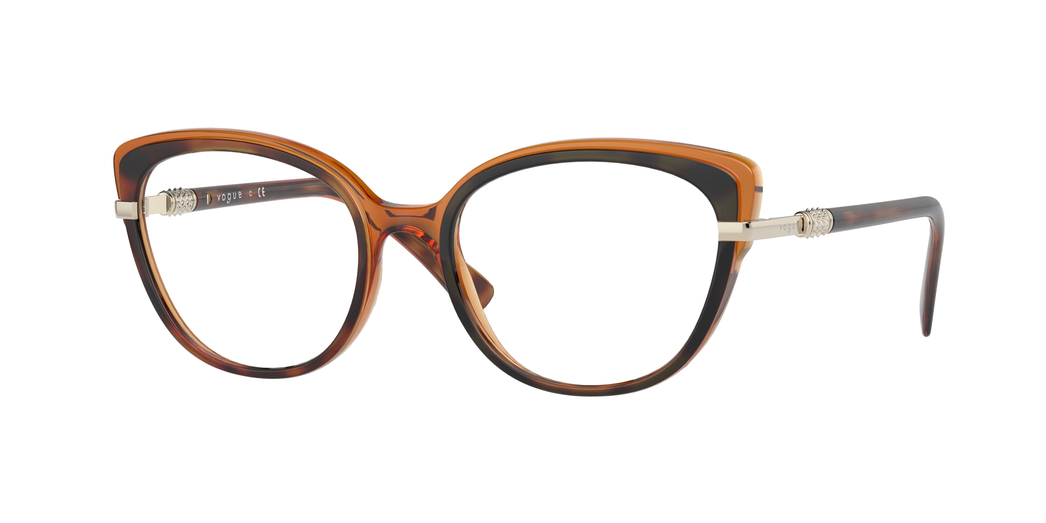 Vogue VO5383B Butterfly Eyeglasses  2386-Top Havana/Light Brown 52-135-18 - Color Map Brown