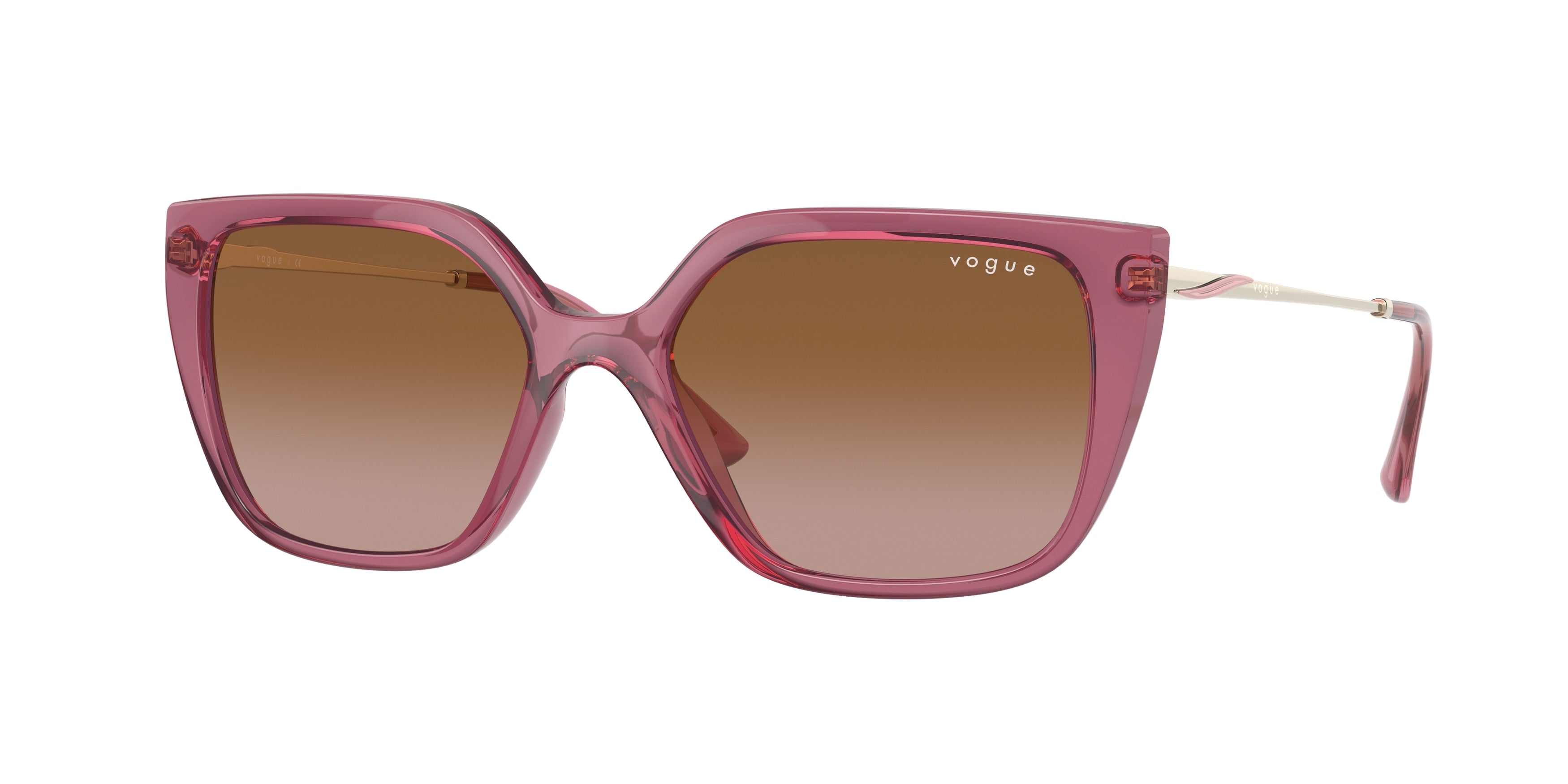 Vogue VO5386SF Rectangle Sunglasses  279813-Transparent Purple 55-140-16 - Color Map Violet