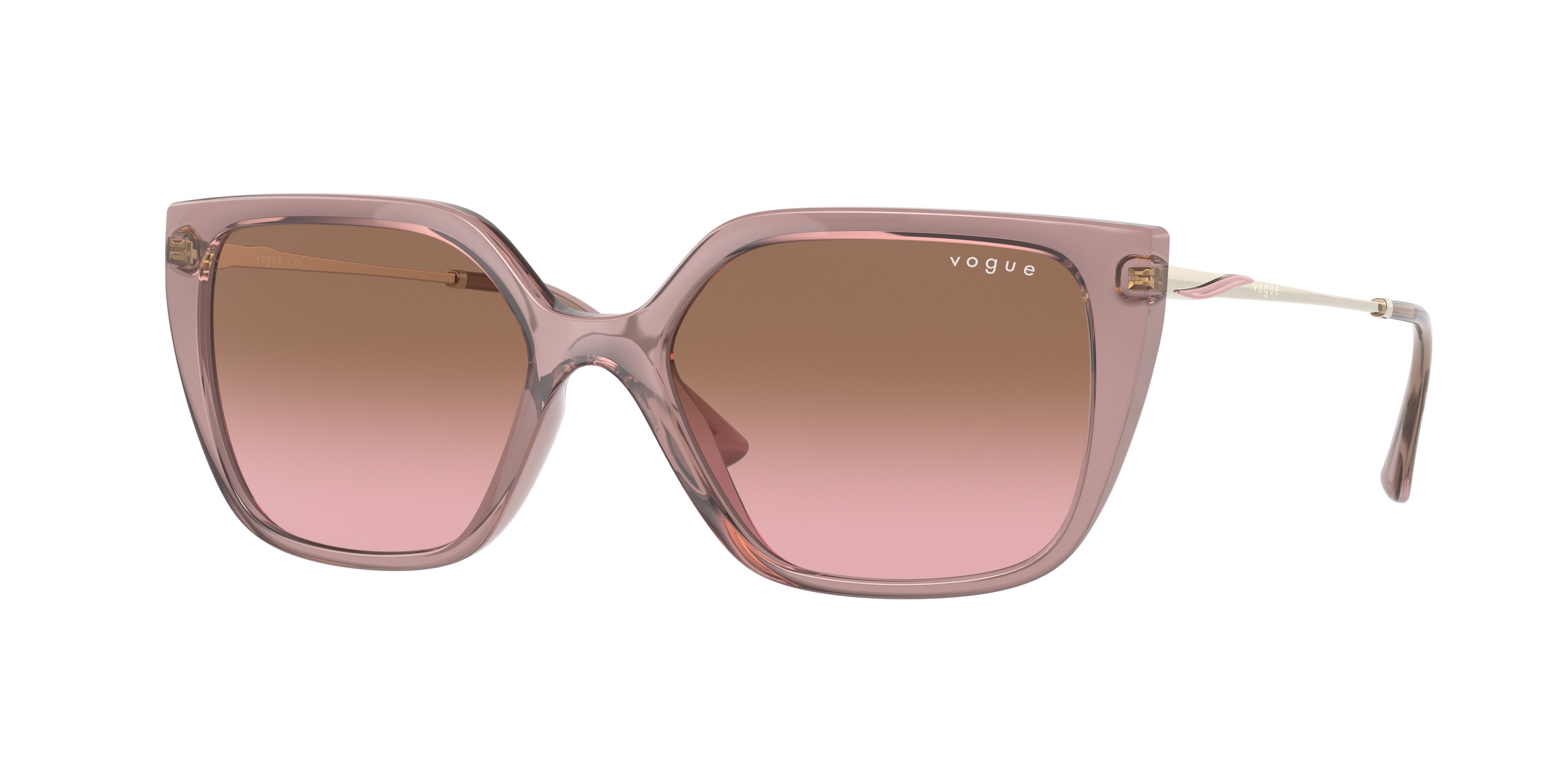 Vogue VO5386S Rectangle Sunglasses  285714-Transparent Brown 54-140-17 - Color Map Brown