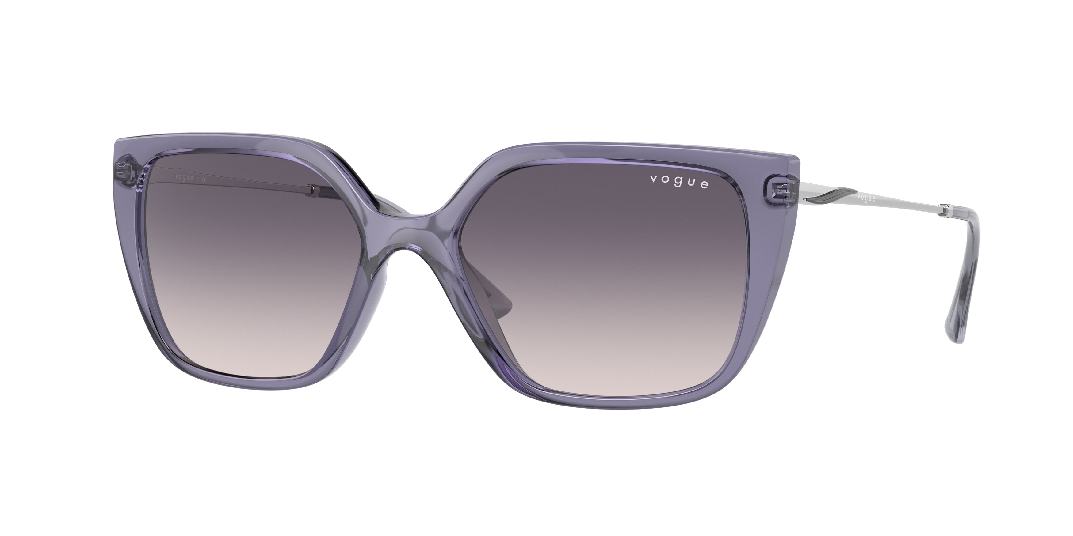 Vogue VO5386S Rectangle Sunglasses  292636-Transparent Violet 54-140-17 - Color Map Violet
