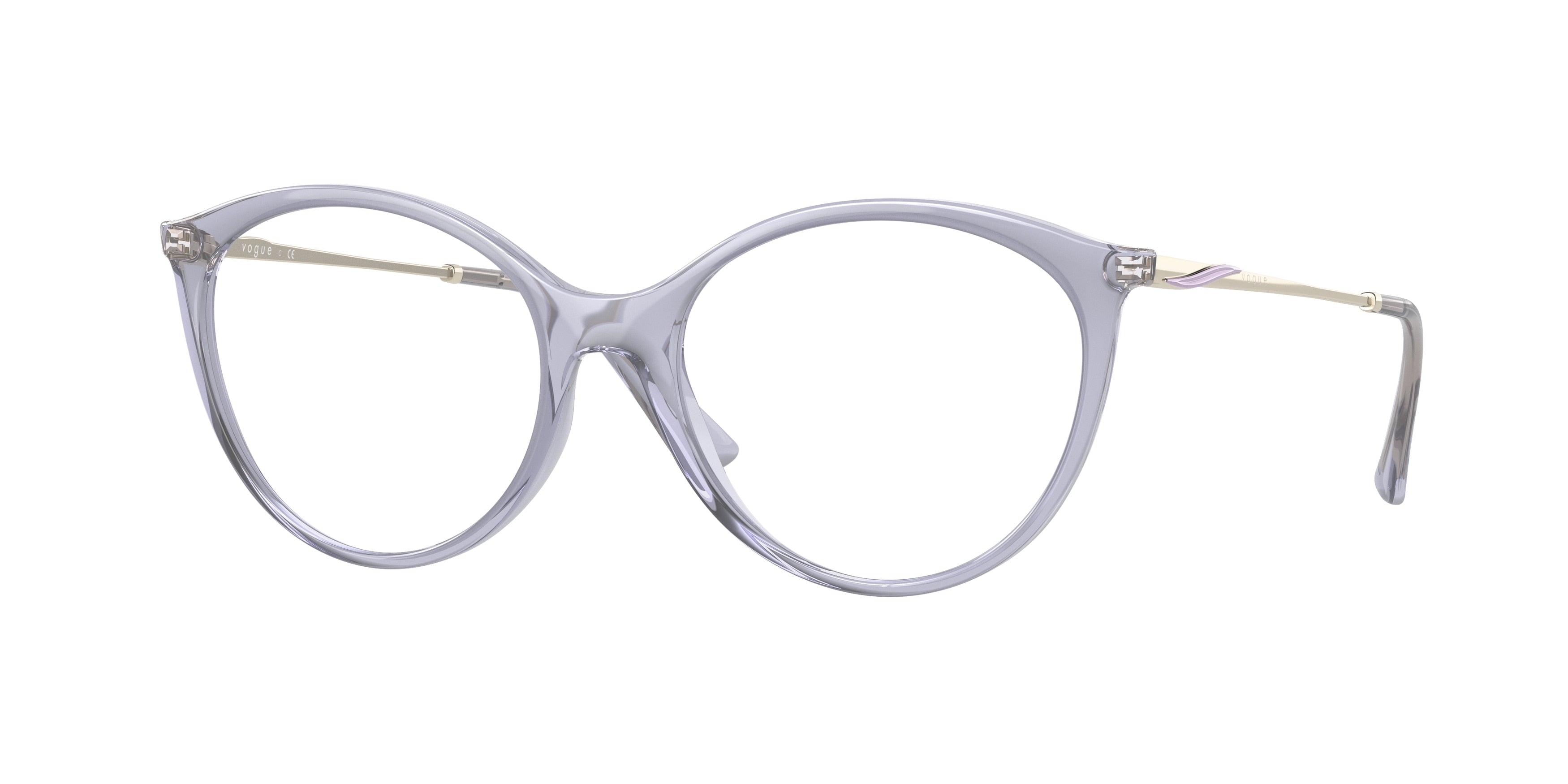 Vogue VO5387 Oval Eyeglasses  2925-Transparent Lilac 51-140-17 - Color Map Violet