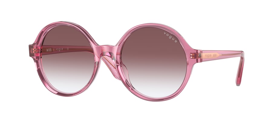 Vogue VO5393S Round Sunglasses  28368H-TRANSPARENT PINK 54-19-135 - Color Map pink