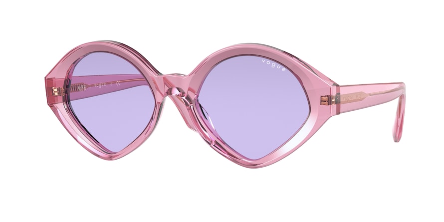 Vogue VO5394S Irregular Sunglasses  28361A-TRANSPARENT PINK 52-18-135 - Color Map pink