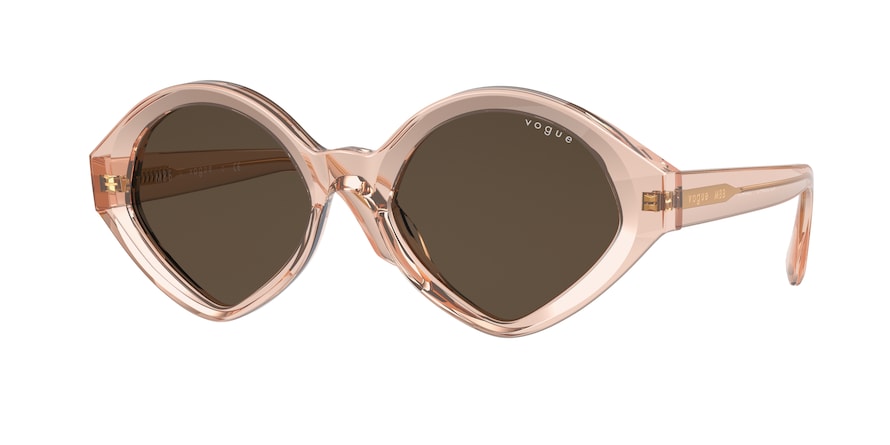 Vogue VO5394S Irregular Sunglasses  295473-TRANSPARENT PEACH 52-18-135 - Color Map pink