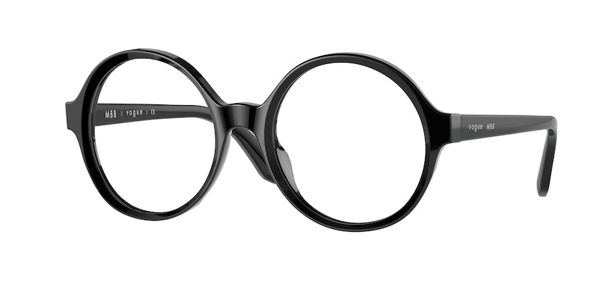 Vogue VO5395 Round Eyeglasses  W44-BLACK 51-19-135 - Color Map black