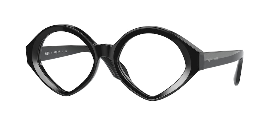 Vogue VO5397 Irregular Eyeglasses  W44-BLACK 52-18-135 - Color Map black