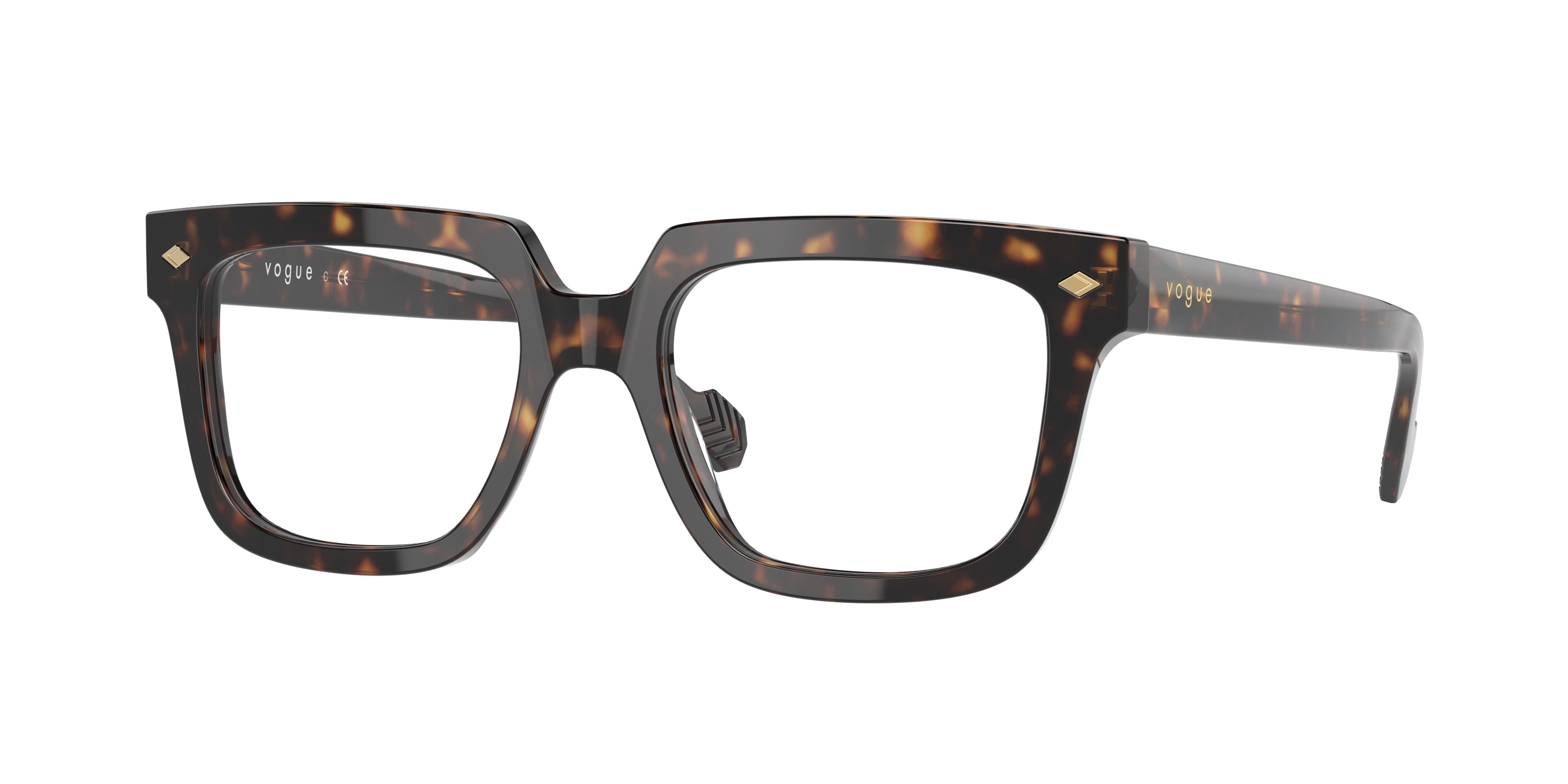 Vogue VO5403 Rectangle Eyeglasses  W656-Dark Havana 50-145-18 - Color Map Brown