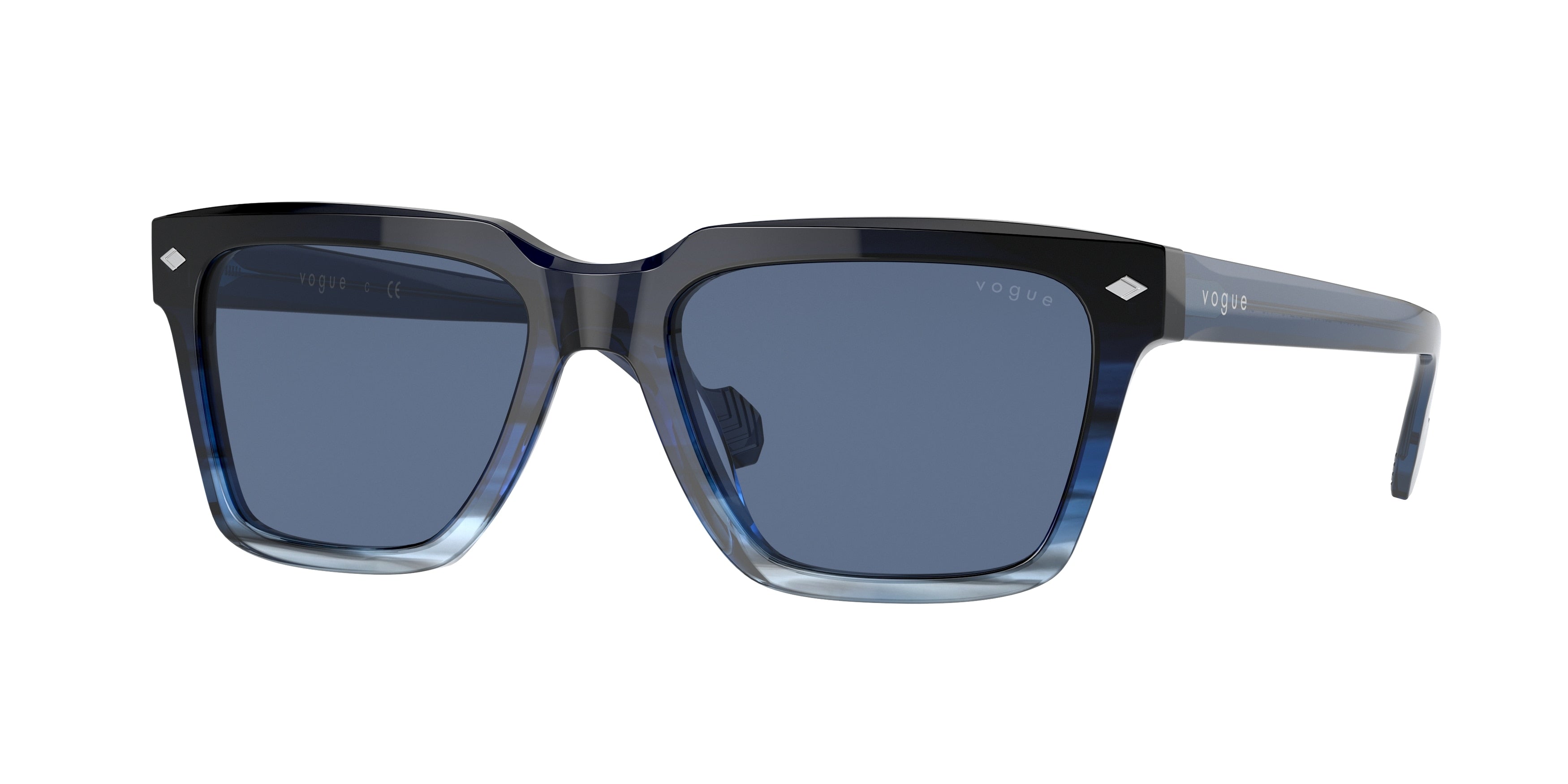 Vogue VO5404S Rectangle Sunglasses  297180-Gradient Blue 54-145-18 - Color Map Blue