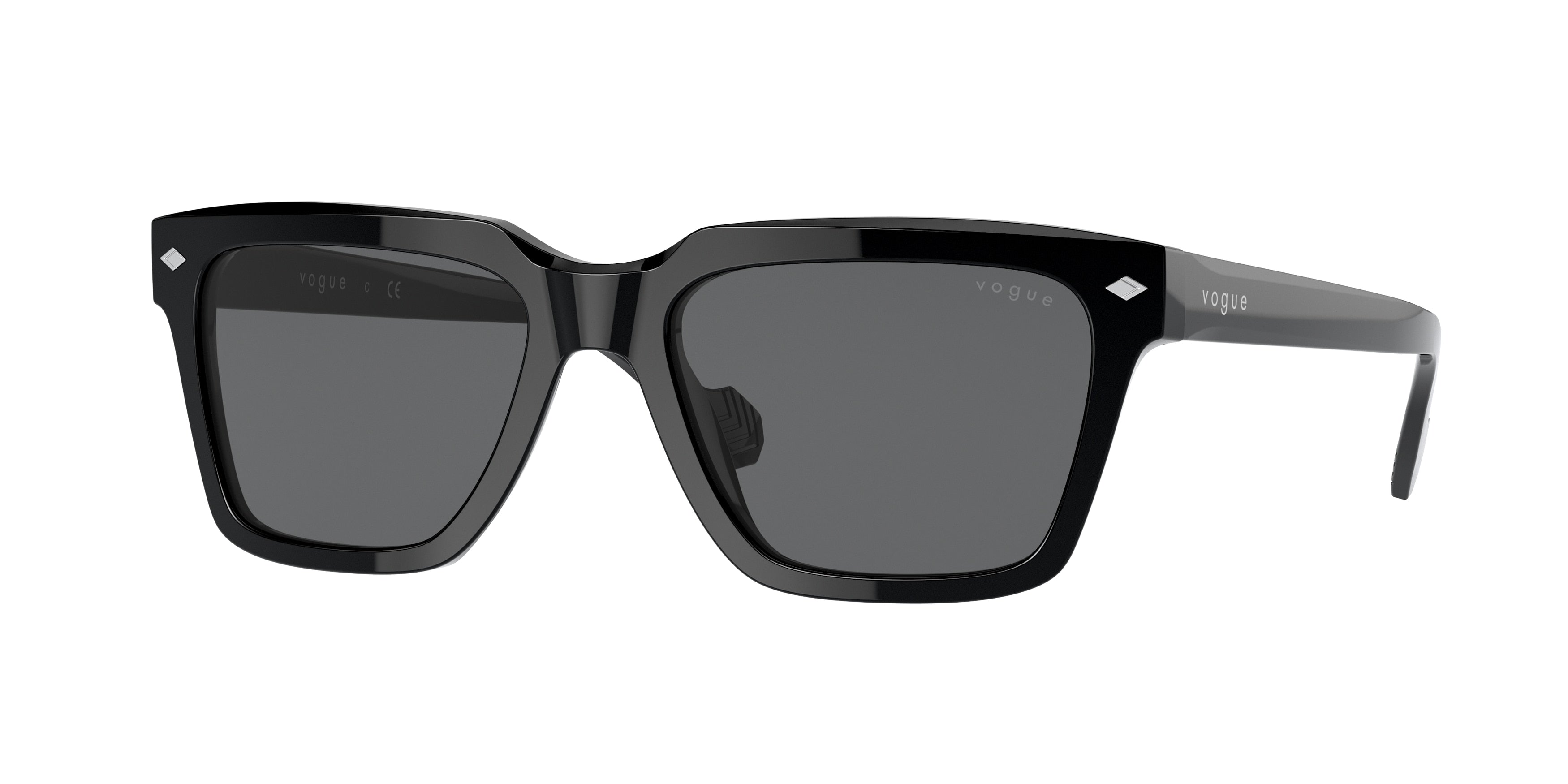 Vogue VO5404S Rectangle Sunglasses  W44/87-Black 54-145-18 - Color Map Black