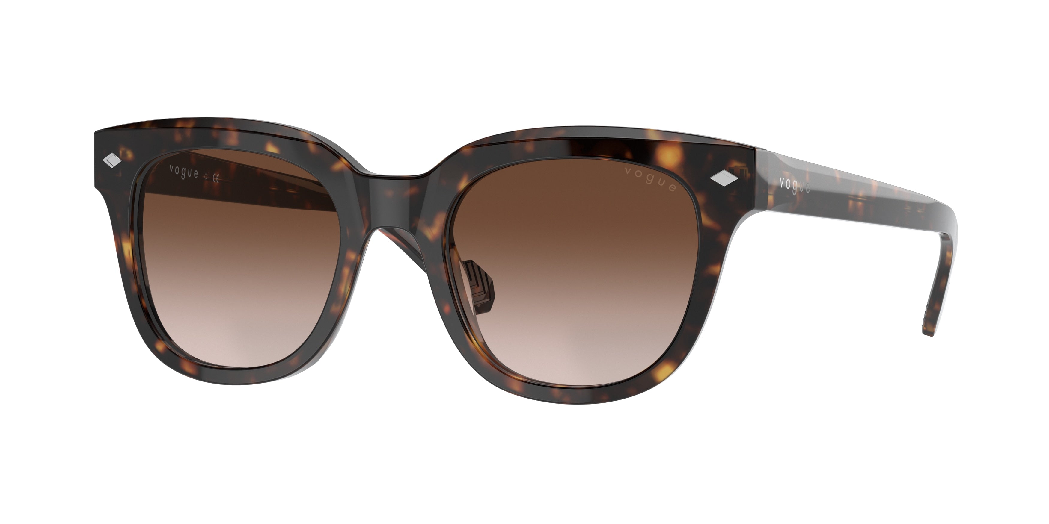 Vogue VO5408S Square Sunglasses  W65613-Dark Havana 49-145-20 - Color Map Brown