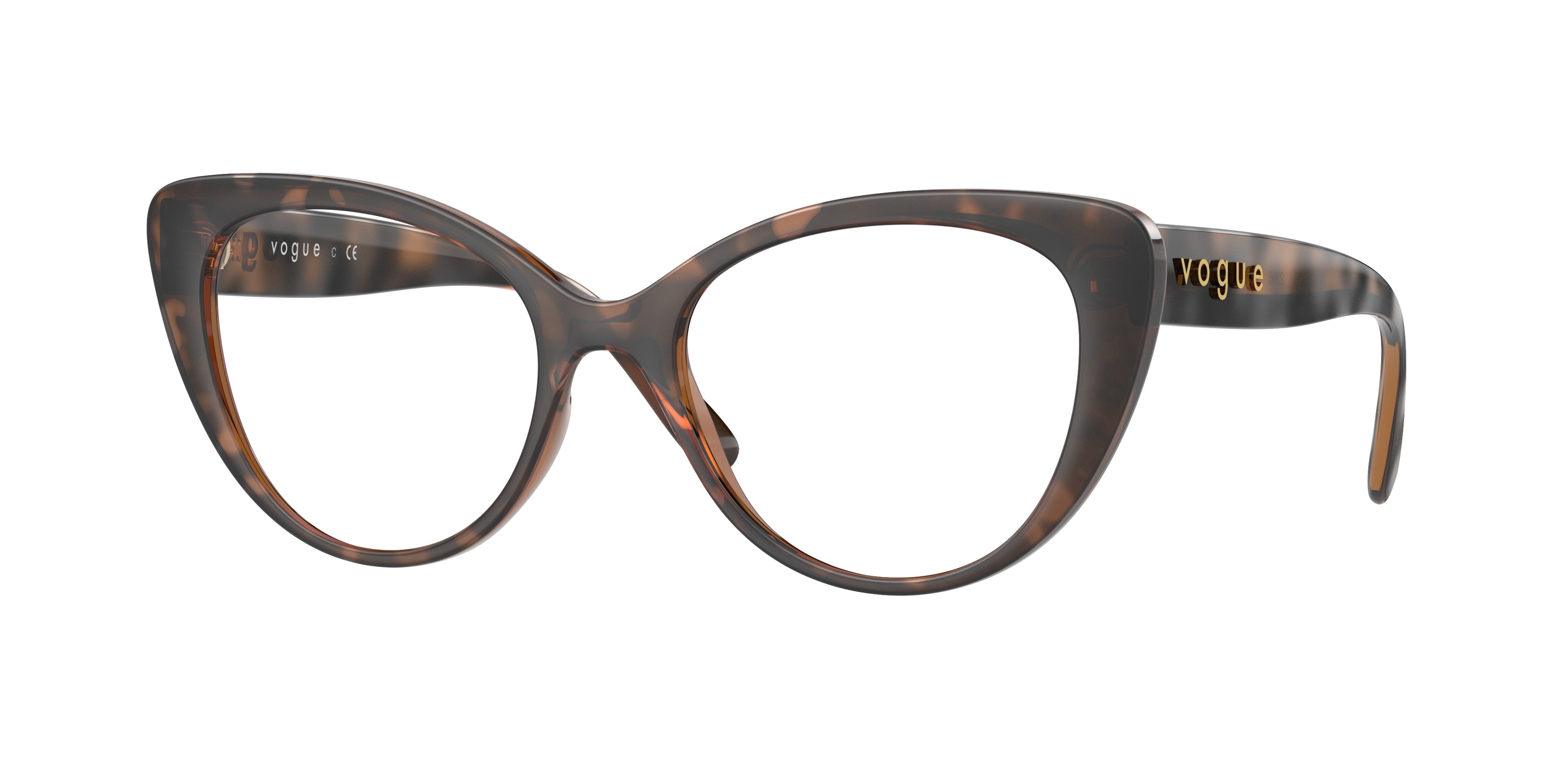 Vogue VO5422 Butterfly Eyeglasses  2386-Top Havana/Light Brown 52-140-18 - Color Map Brown
