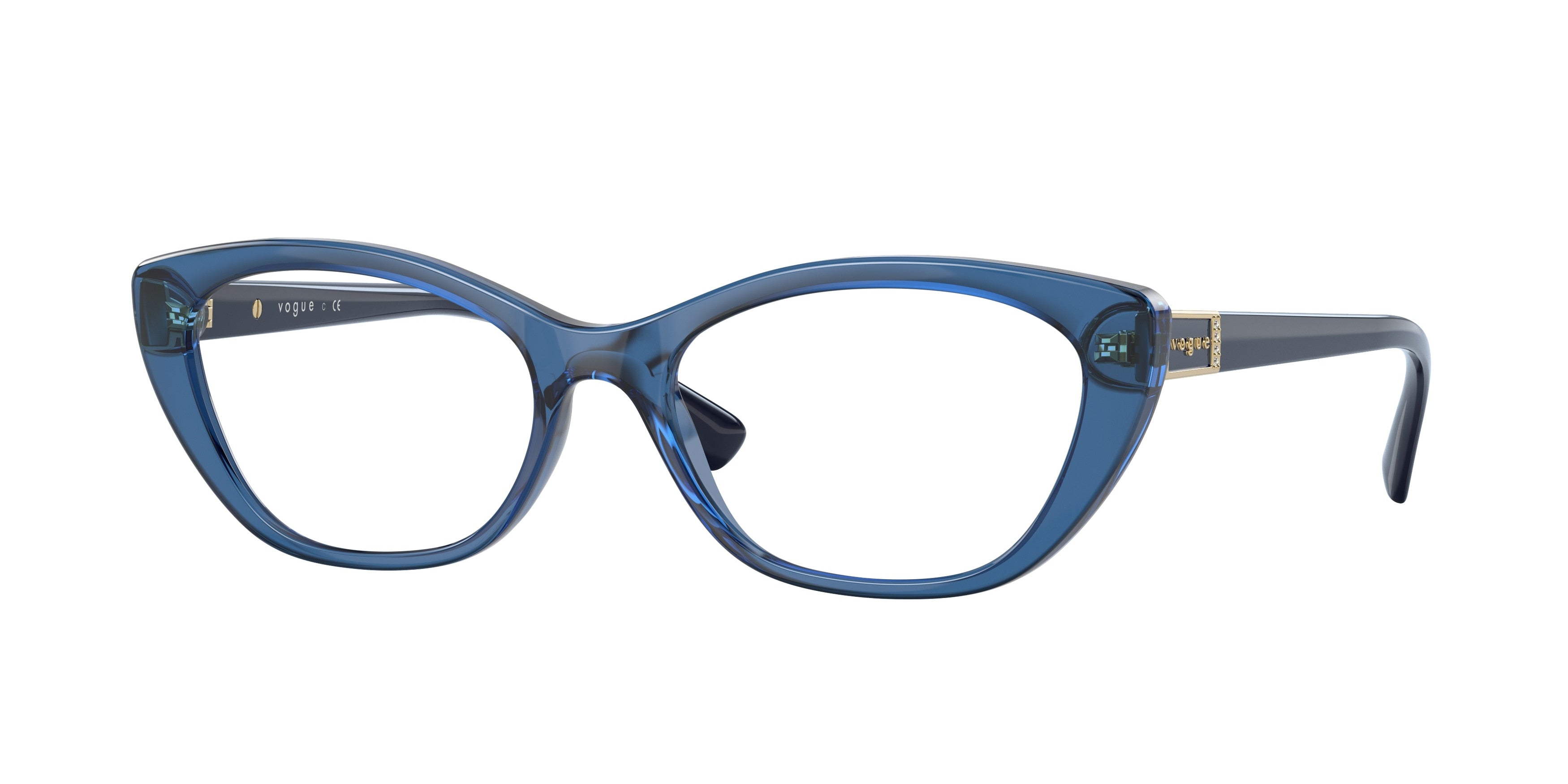 Vogue VO5425B Oval Eyeglasses  2988-Transparent Light Blue 54-140-17 - Color Map Blue