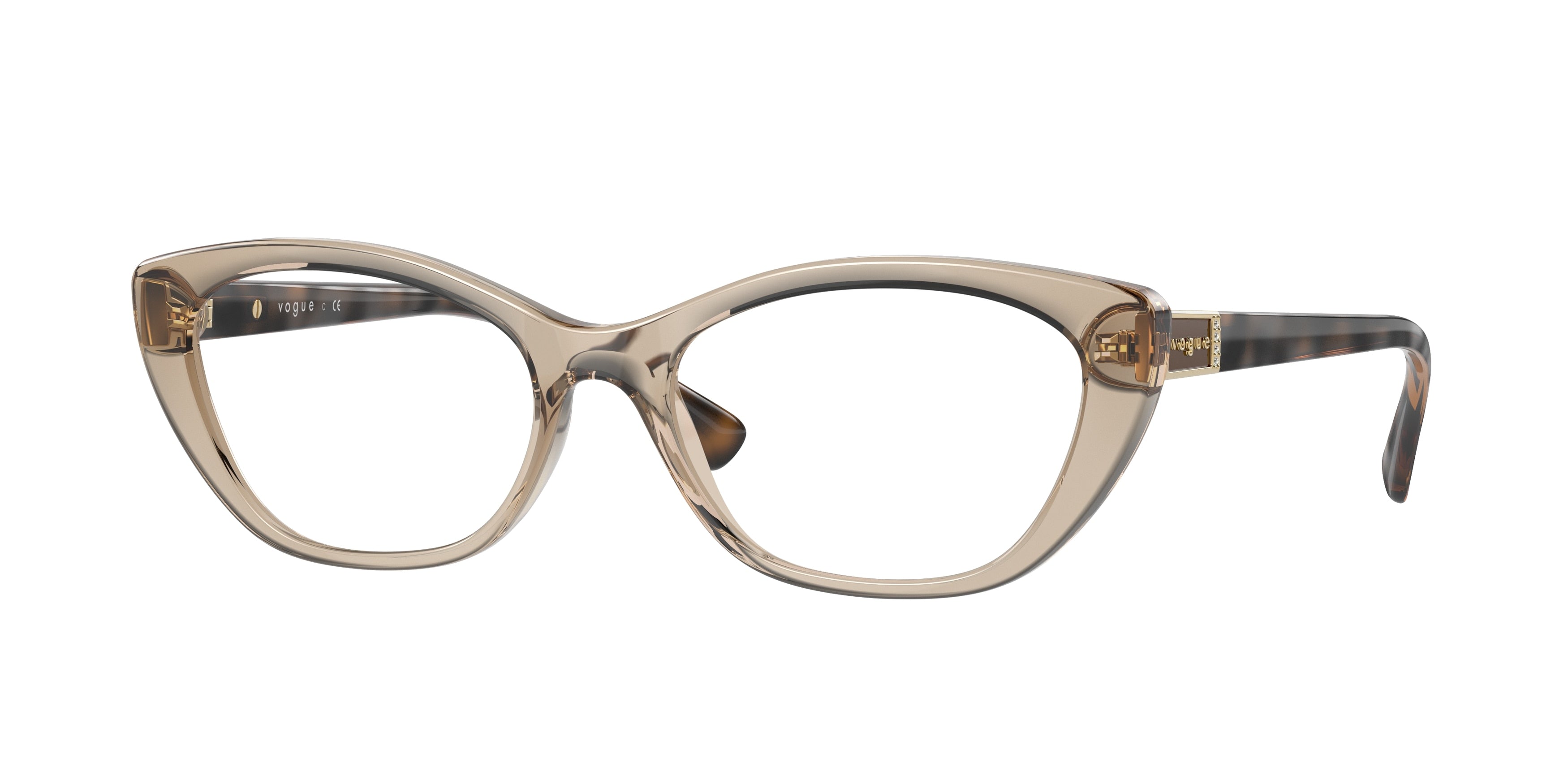 Vogue VO5425B Oval Eyeglasses  2990-Transparent Light Brown 54-140-17 - Color Map Beige