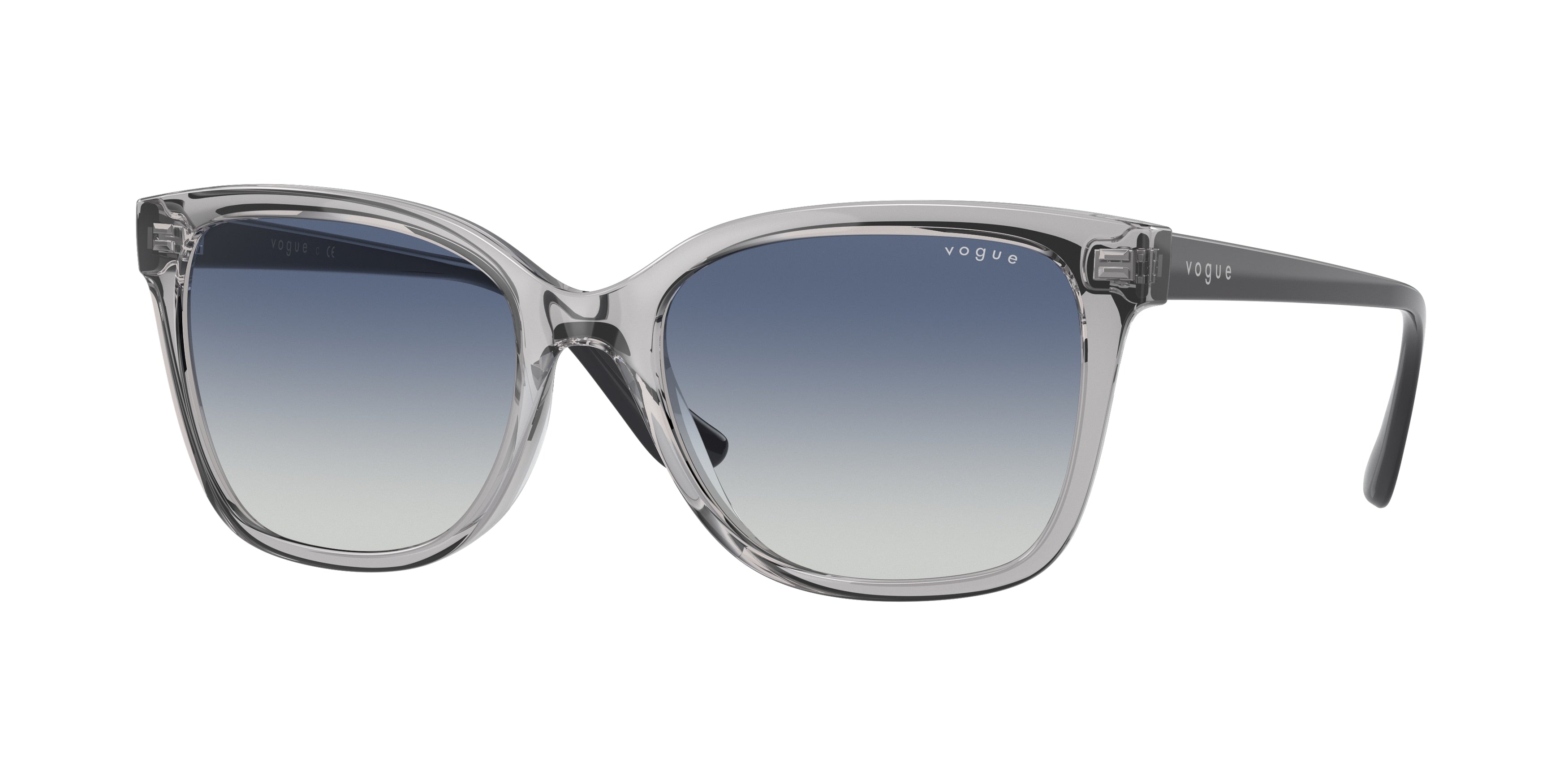 Vogue VO5426SF Rectangle Sunglasses  28204L-Transparent Grey 55-140-17 - Color Map Grey