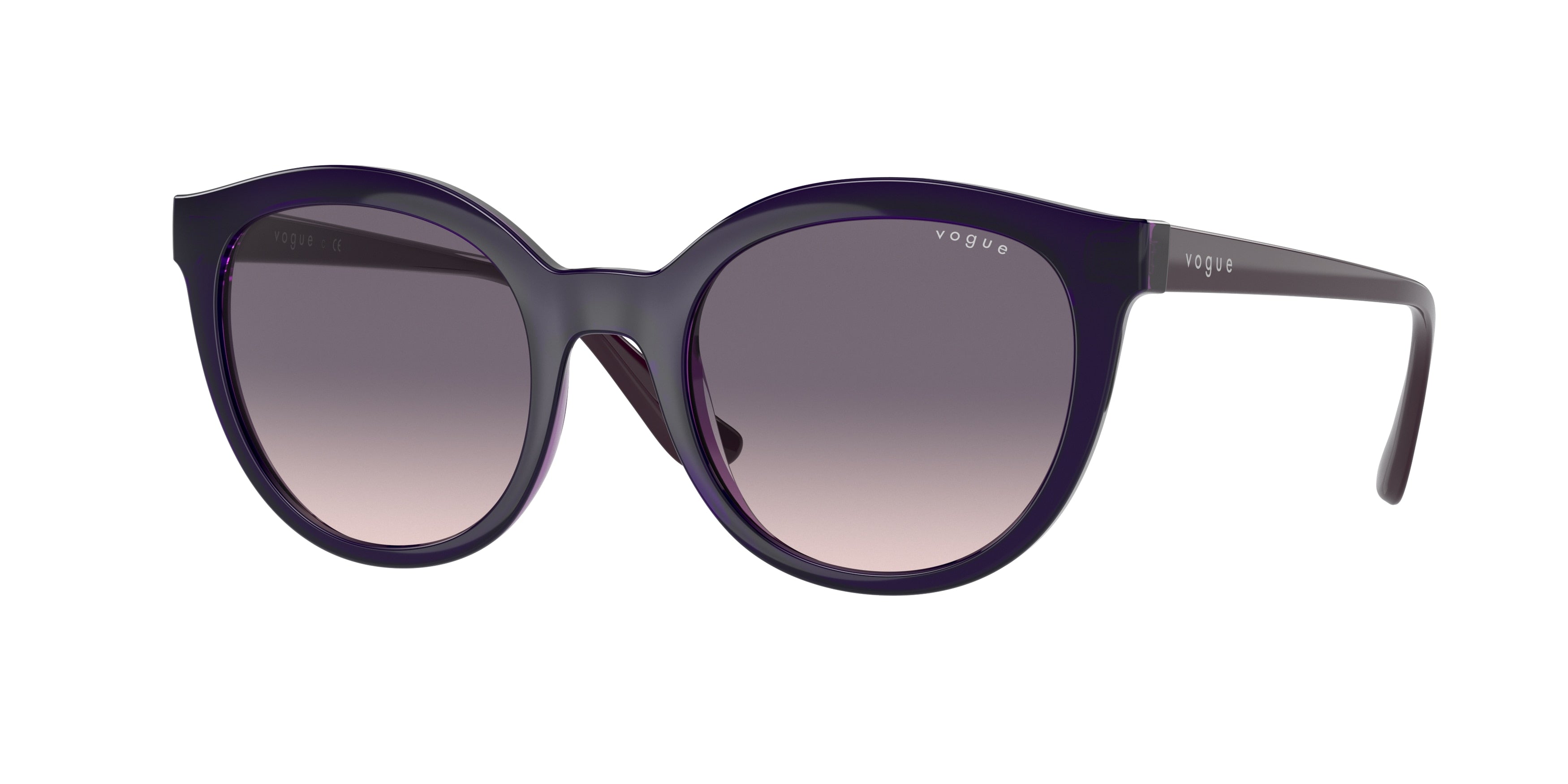 Vogue VO5427SF Oval Sunglasses  164736-Transparent Purple 51-140-19 - Color Map Violet