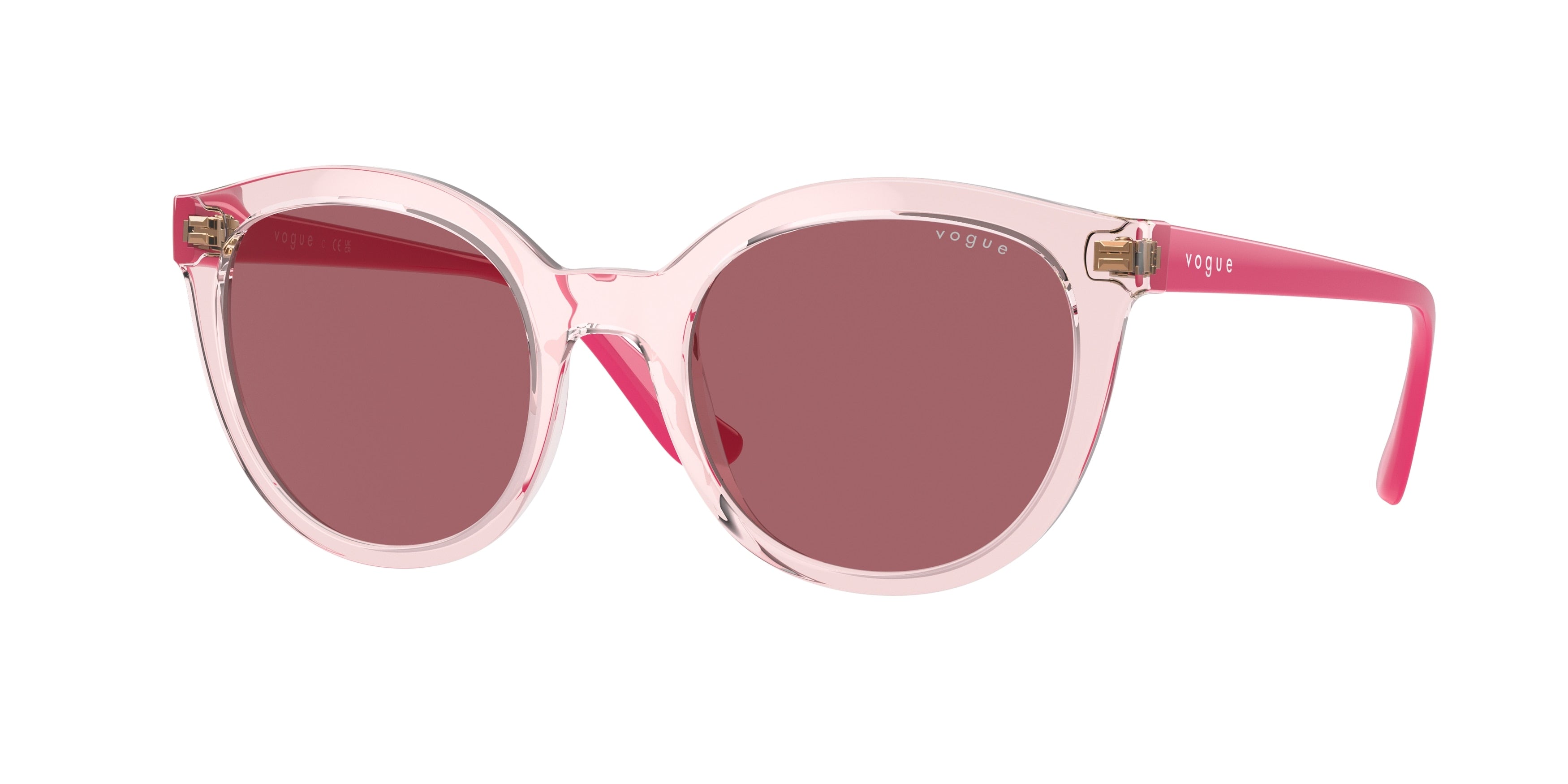 Vogue VO5427SF Oval Sunglasses  282869-Transparent Pink 51-140-19 - Color Map Pink