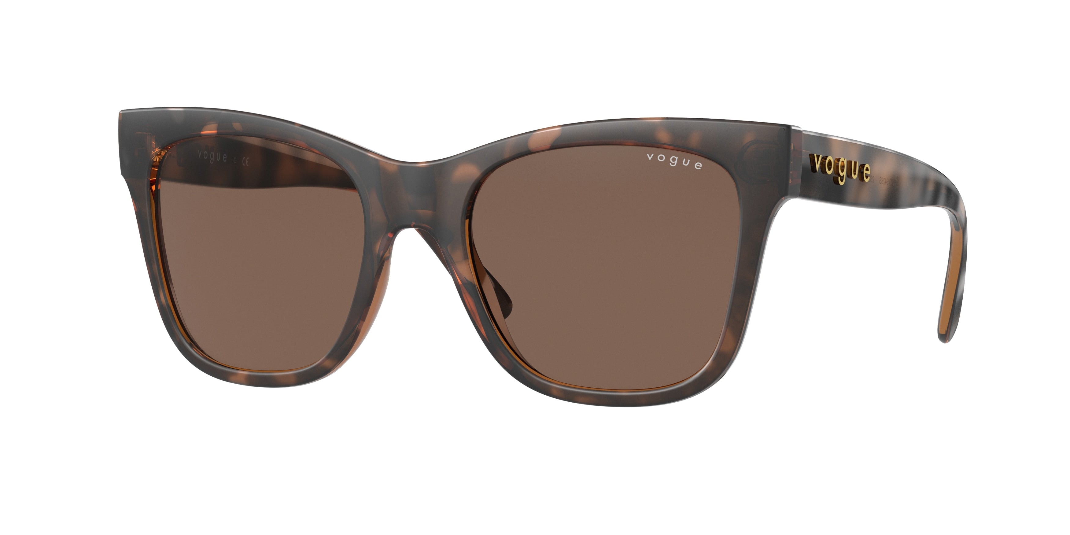 Vogue VO5428S Cat Eye Sunglasses  238673-Top Havana/Light Brown 51-140-19 - Color Map Brown