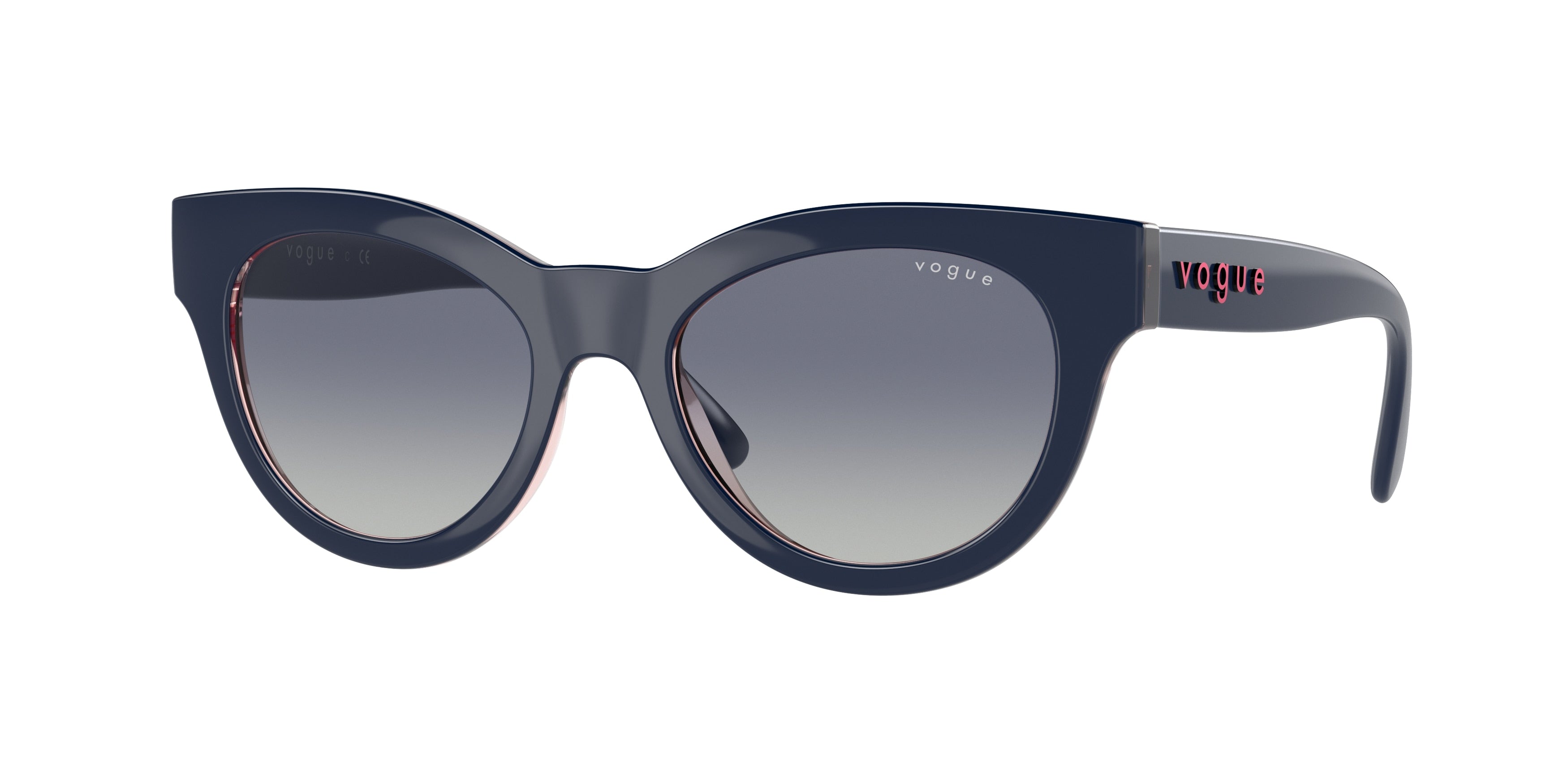 Vogue VO5429S Oval Sunglasses  29934L-Top Dark Blue/Serigraphy 49-140-18 - Color Map Blue