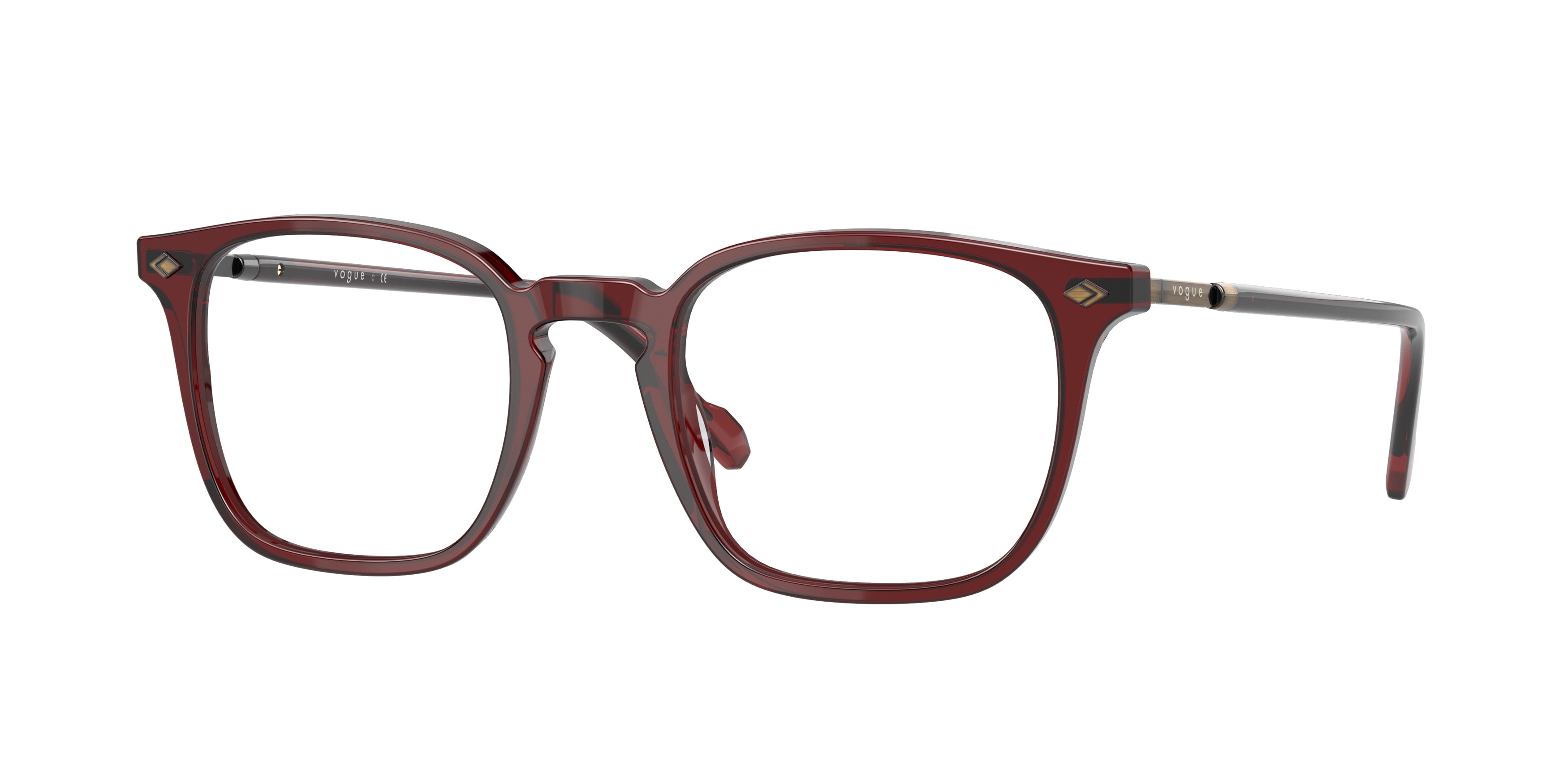 Vogue VO5433 Pillow Eyeglasses  2924-Transparent Bordeaux 52-145-21 - Color Map Red