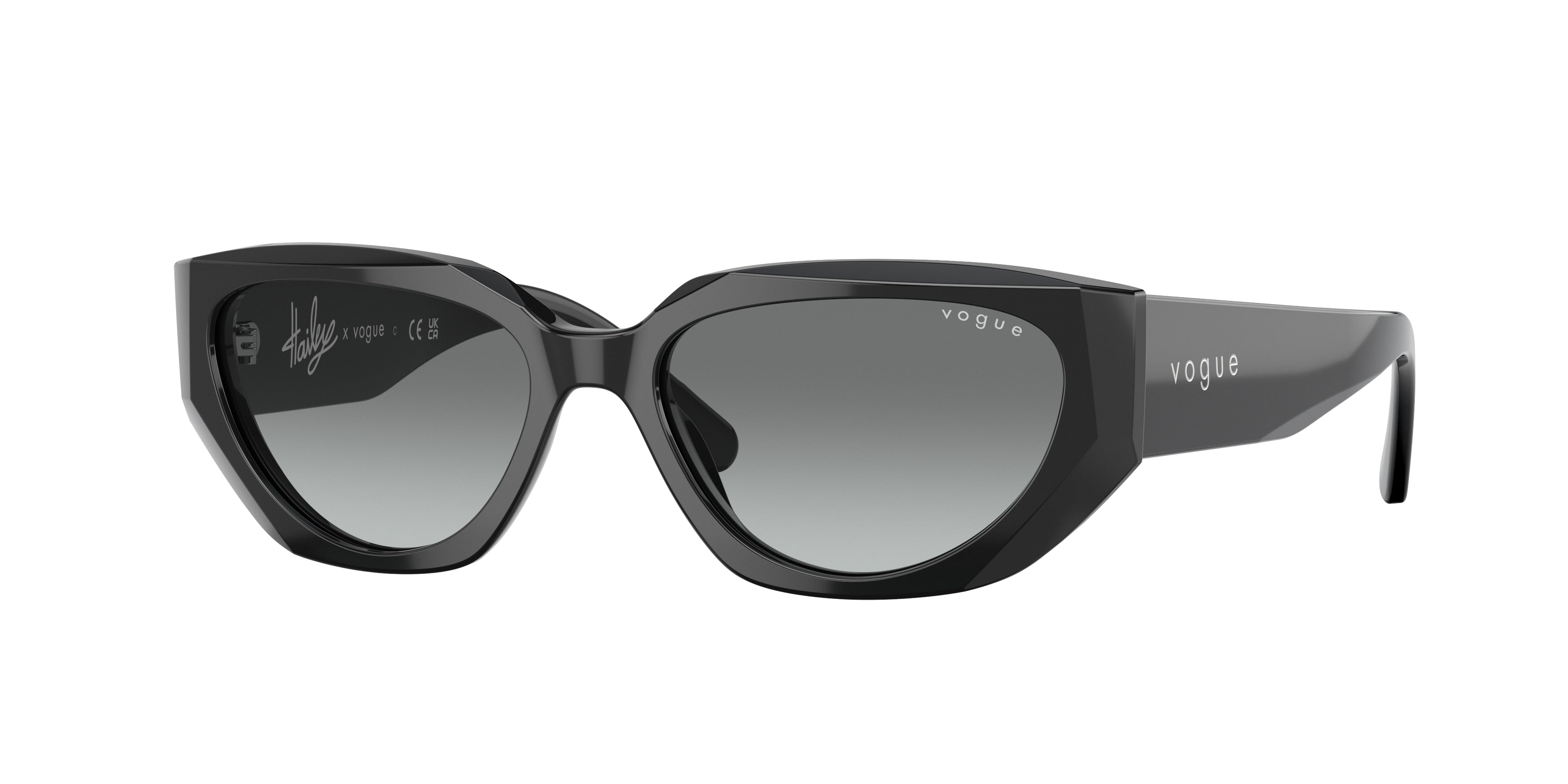 Vogue VO5438S Irregular Sunglasses  W44/11-Black 52-135-16 - Color Map Black