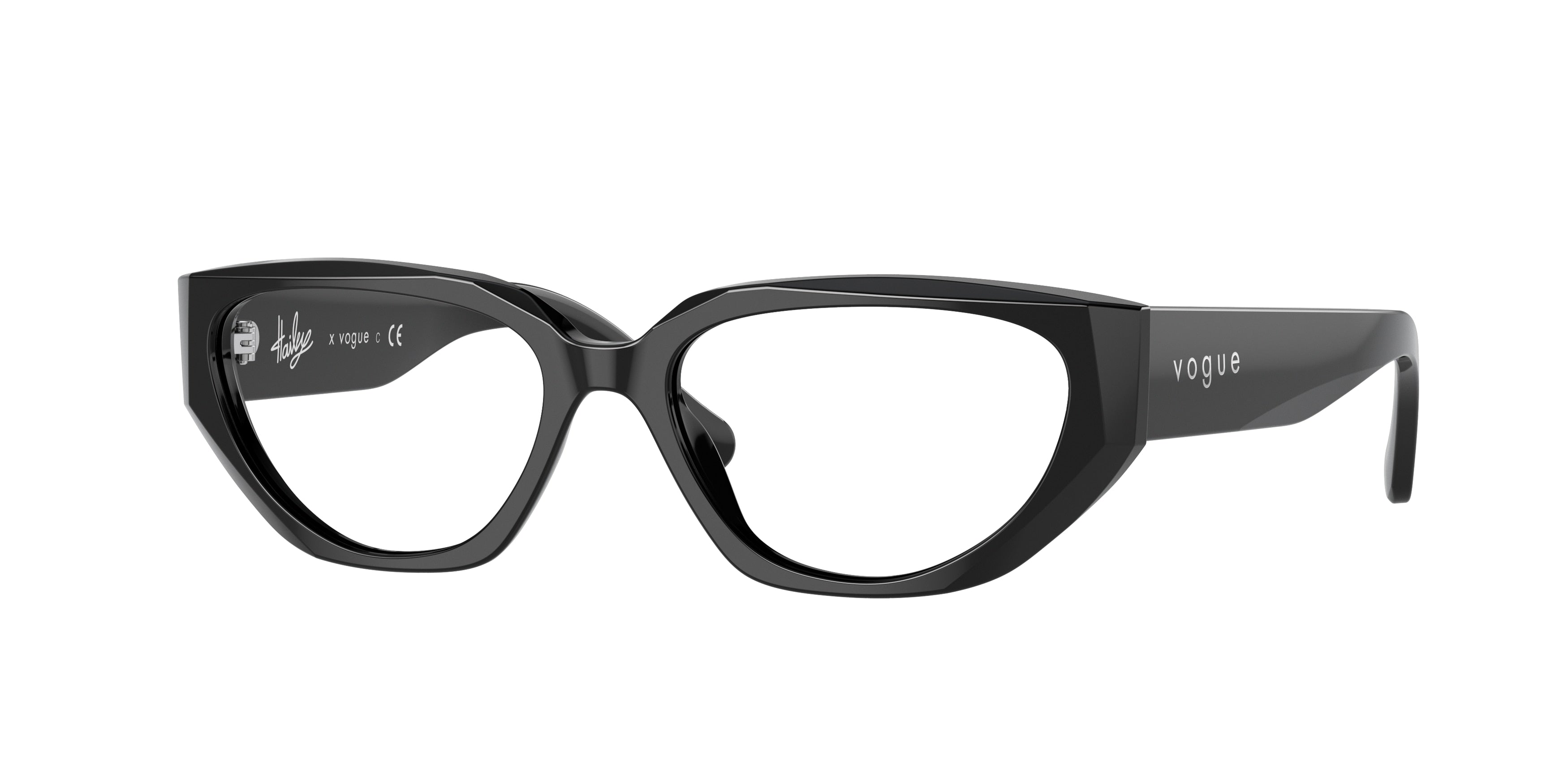 Vogue VO5439 Irregular Eyeglasses  W44-Black 52-135-16 - Color Map Black