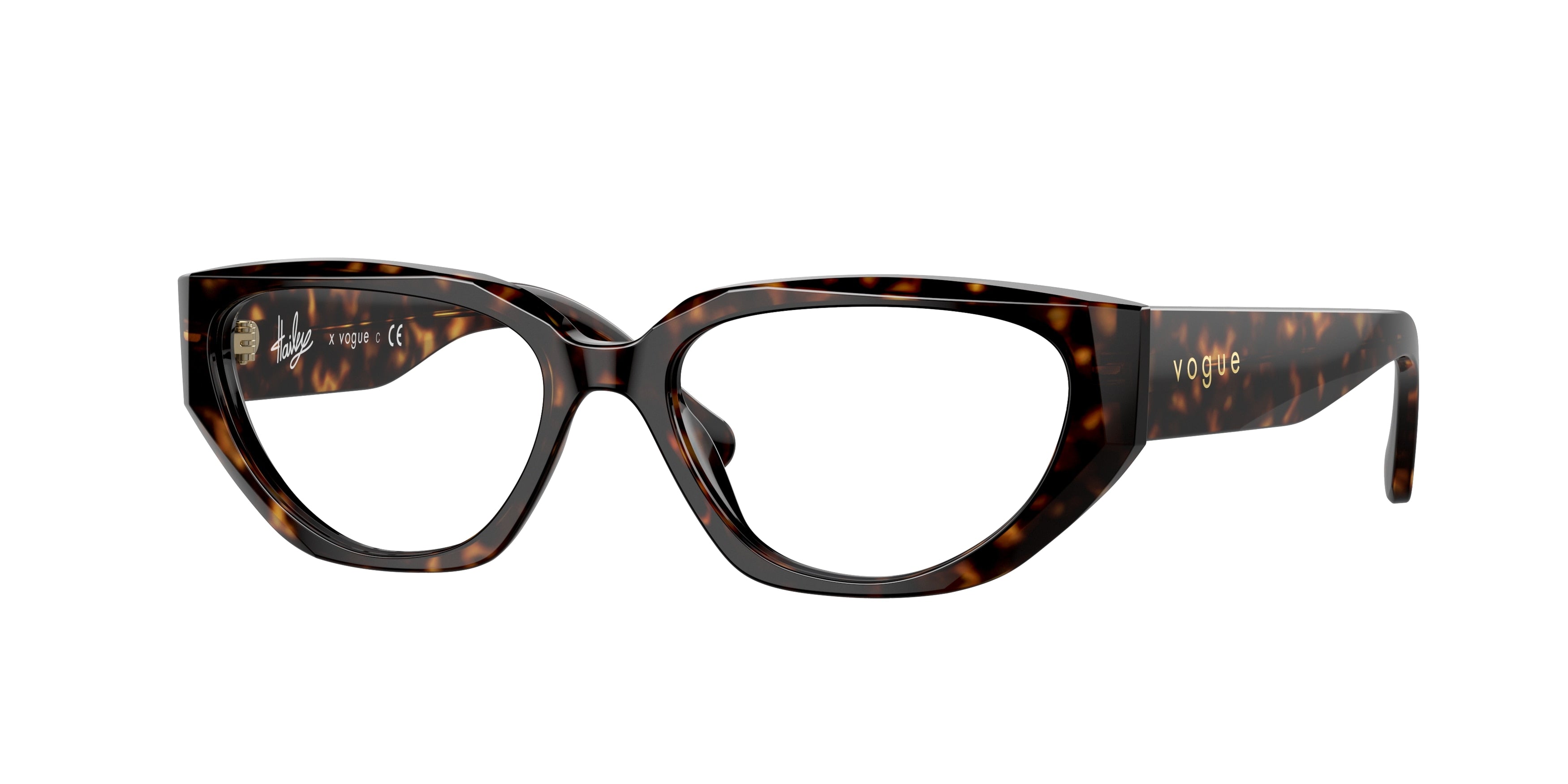 Vogue VO5439 Irregular Eyeglasses  W656-Dark Havana 52-135-16 - Color Map Brown