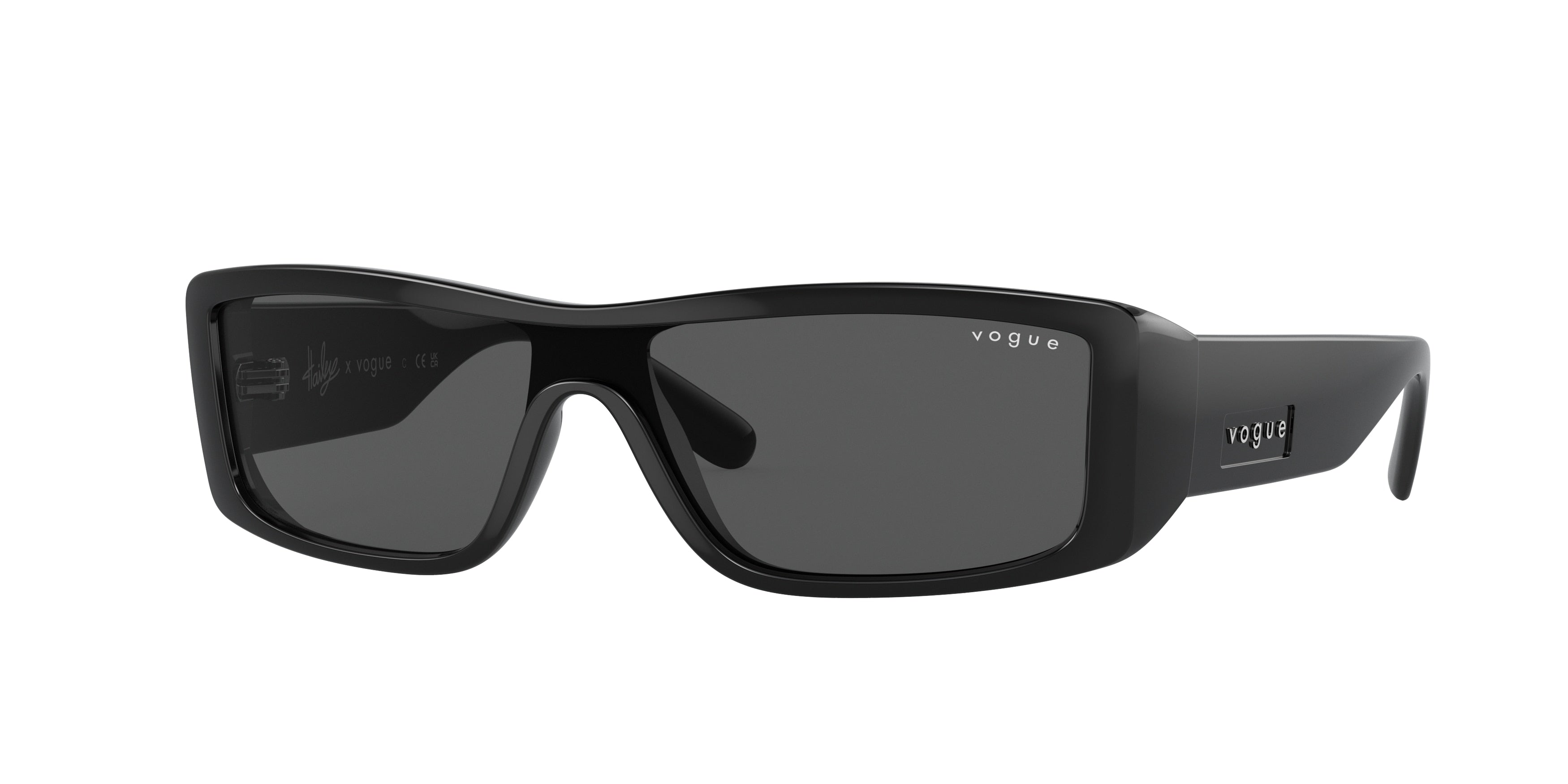 Vogue VO5442S Rectangle Sunglasses  W44/87-Black 22-130-122 - Color Map Black