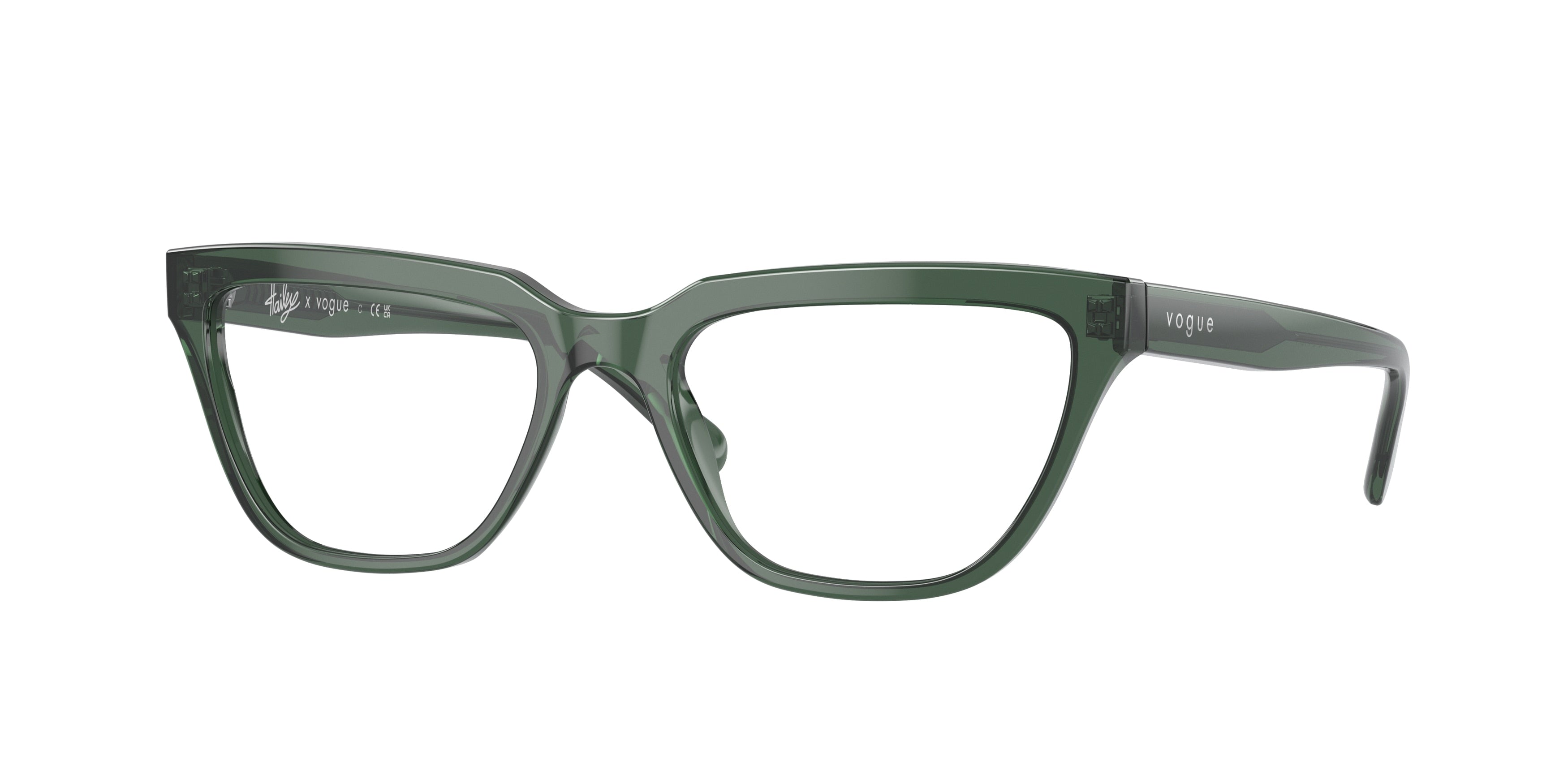 Vogue VO5443F Rectangle Eyeglasses  3004-Transparent Green 54-140-17 - Color Map Green