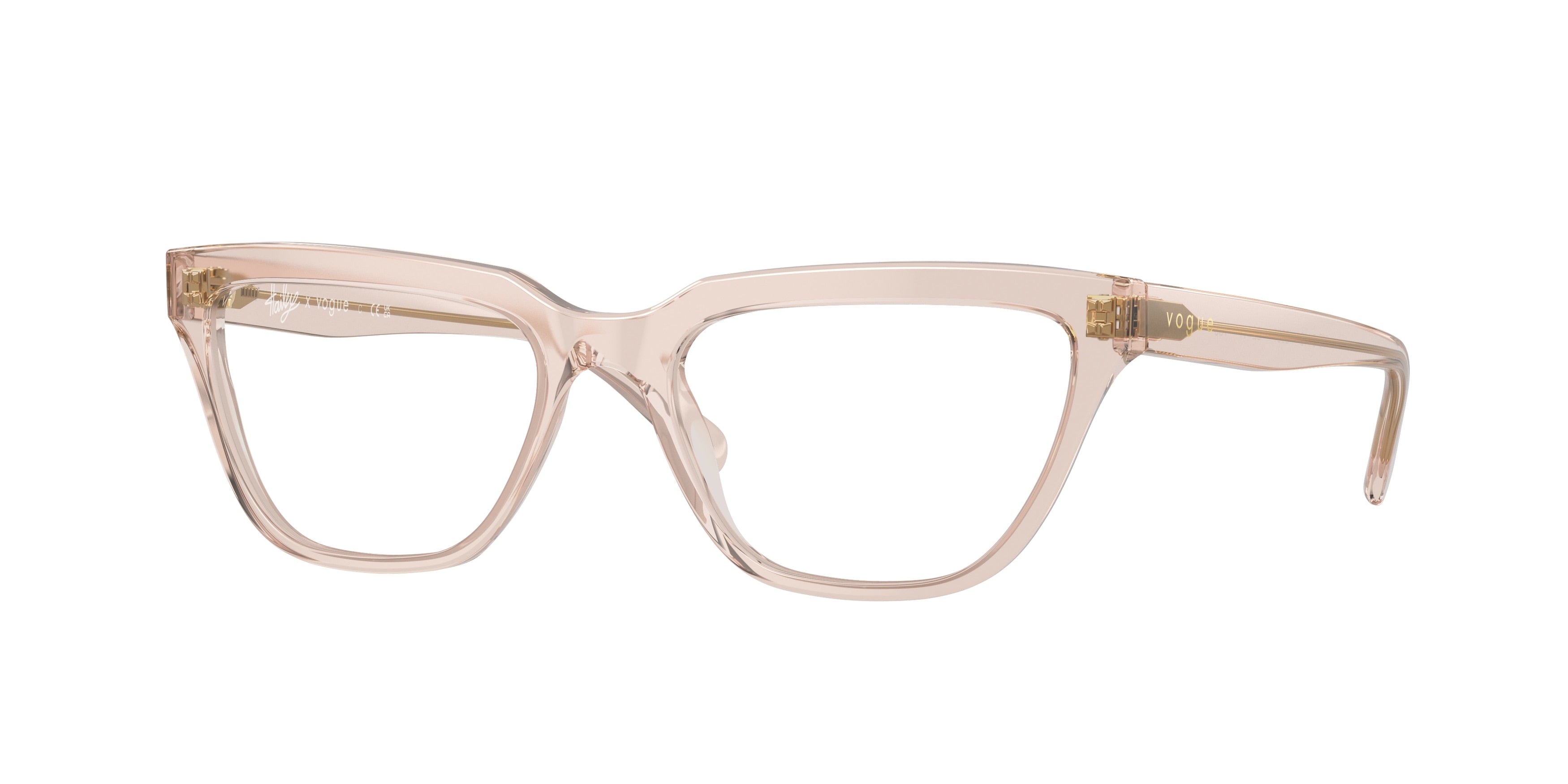 Vogue VO5443 Rectangle Eyeglasses  3007-Opal Light Peach 54-140-17 - Color Map Pink