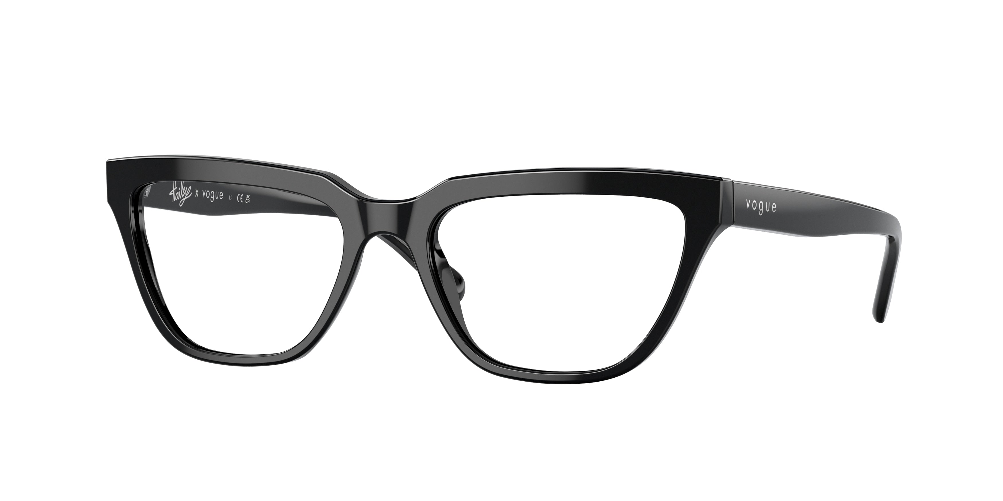 Vogue VO5443 Rectangle Eyeglasses  W44-Black 54-140-17 - Color Map Black