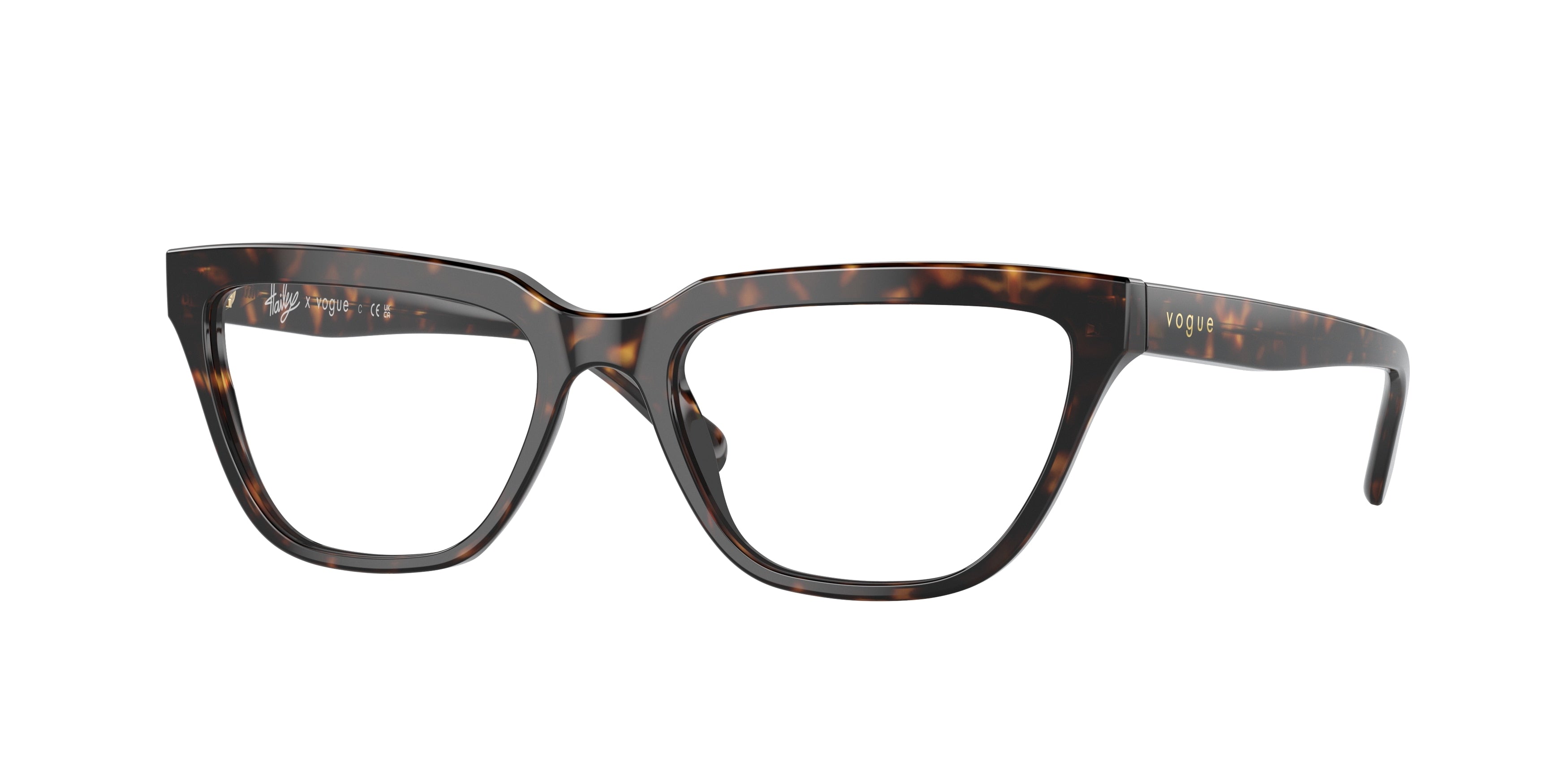 Vogue VO5443 Rectangle Eyeglasses  W656-Dark Havana 54-140-17 - Color Map Brown