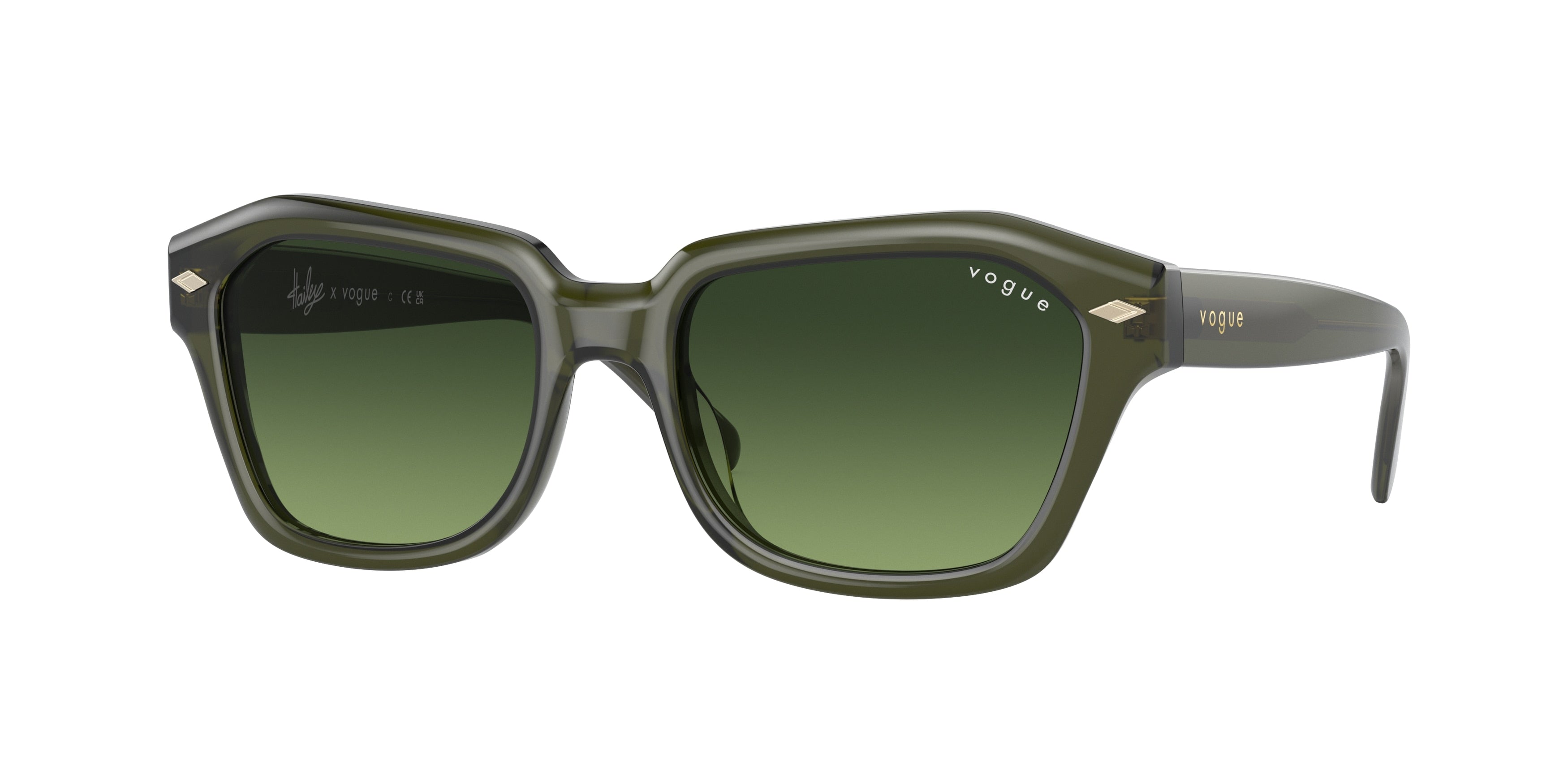 Vogue VO5444SF Irregular Sunglasses  30032A-Opal Green 52-135-18 - Color Map Green