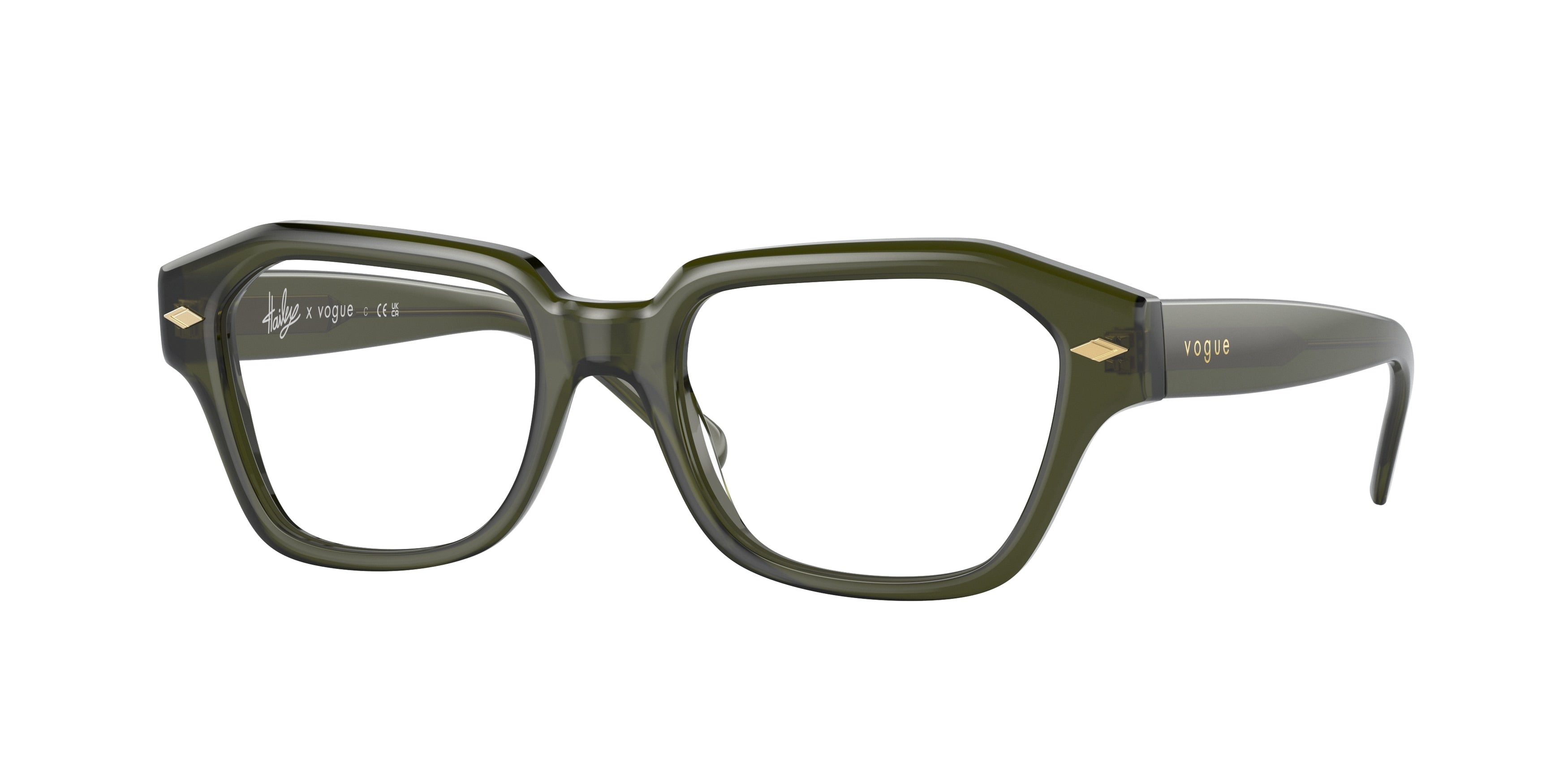 Vogue VO5447F Irregular Eyeglasses  3003-Opal Green 51-135-17 - Color Map Green