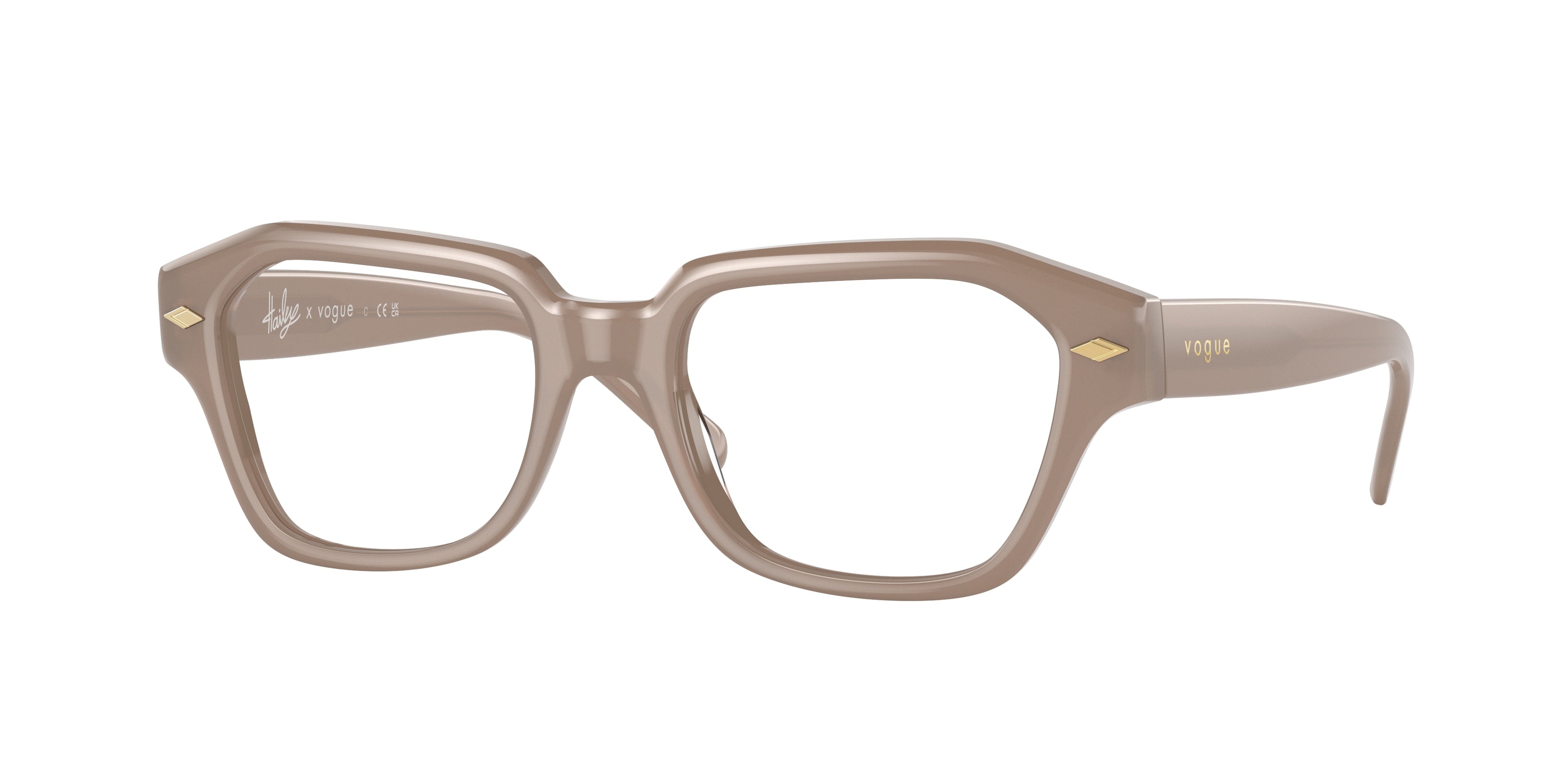 Vogue VO5447 Irregular Eyeglasses  3008-Opal Sand 50-135-18 - Color Map Brown