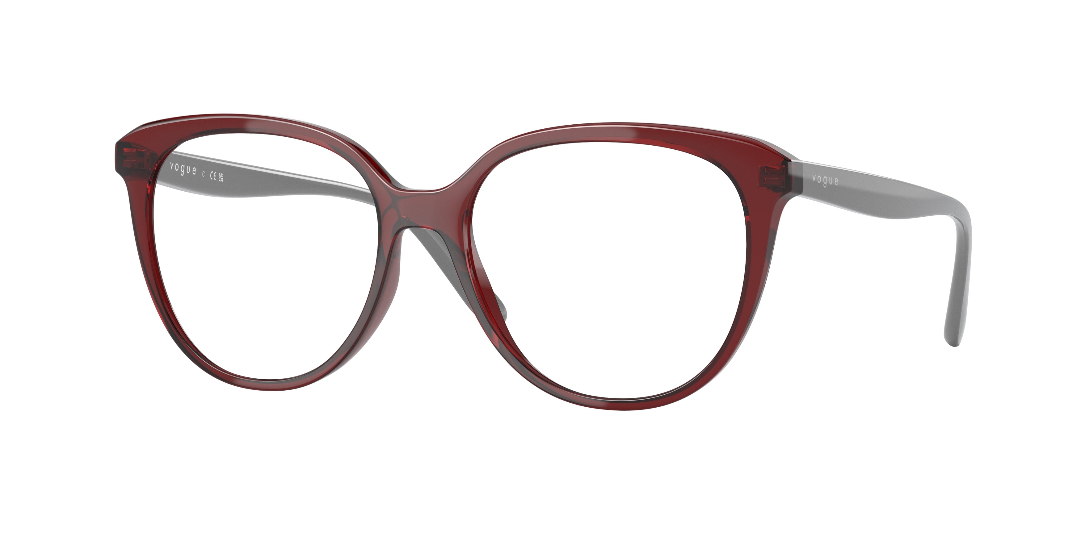 Vogue VO5451F Phantos Eyeglasses  2924-Transparent Bordeaux 53-140-16 - Color Map Red