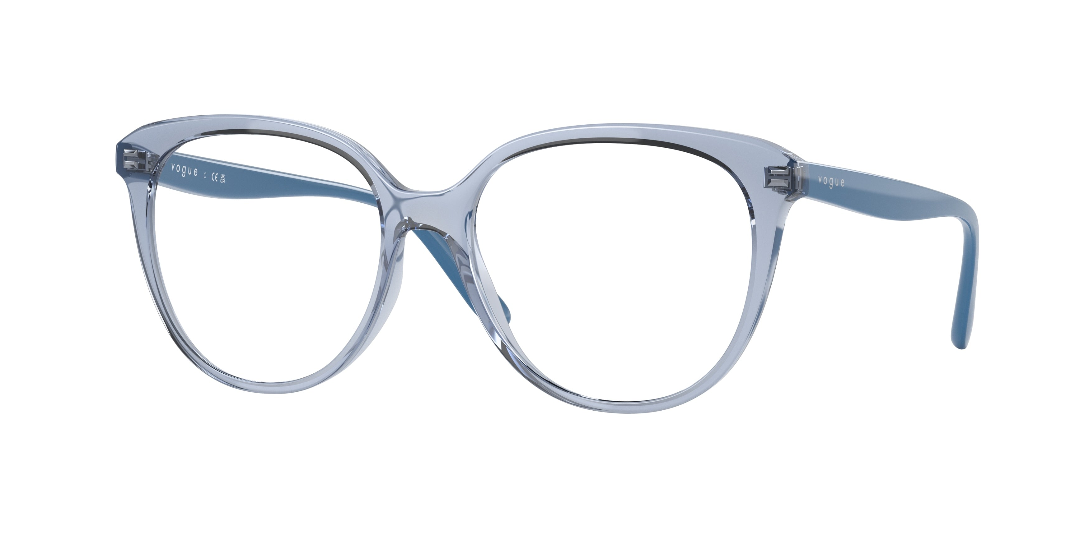 Vogue VO5451 Phantos Eyeglasses  2598-Transparent Light Blue 53-140-16 - Color Map Blue