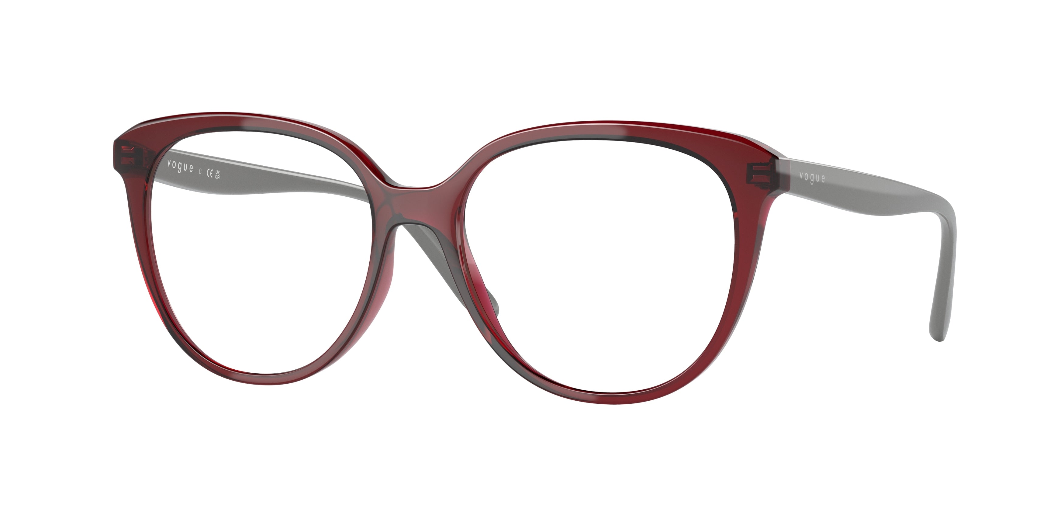 Vogue VO5451 Phantos Eyeglasses  2924-Transparent Bordeaux 53-140-16 - Color Map Red