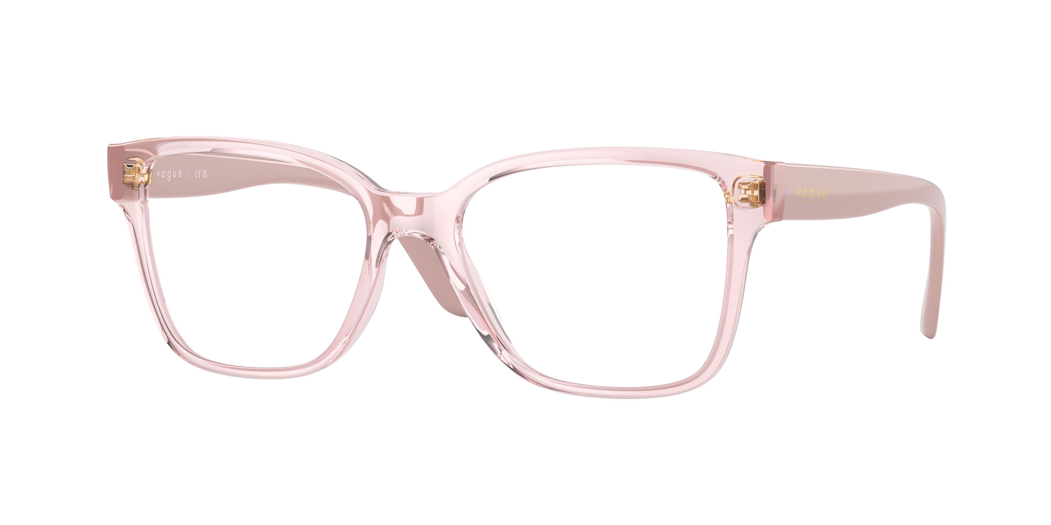 Vogue VO5452F Square Eyeglasses  2828-Transparent Pink 53-140-16 - Color Map Pink