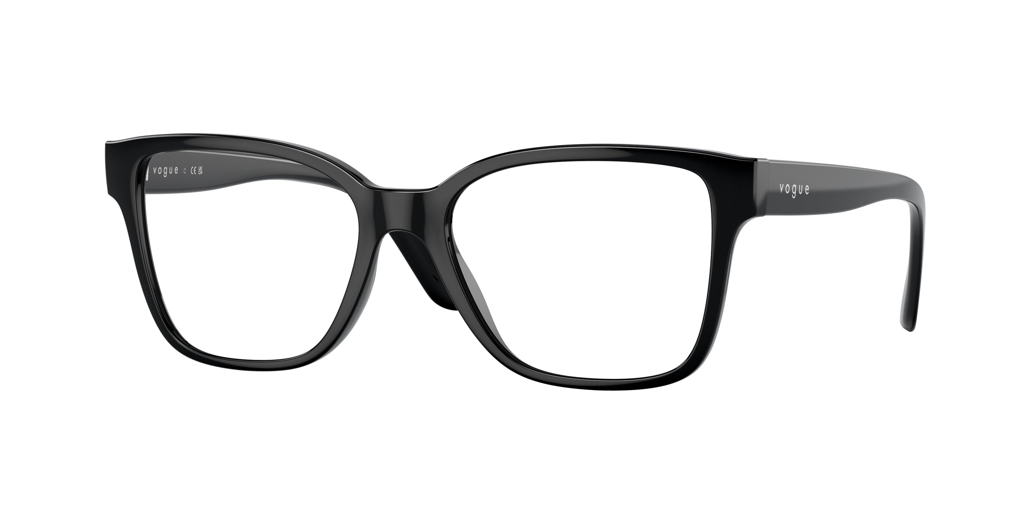 Vogue VO5452F Square Eyeglasses  W44-Black 53-140-16 - Color Map Black