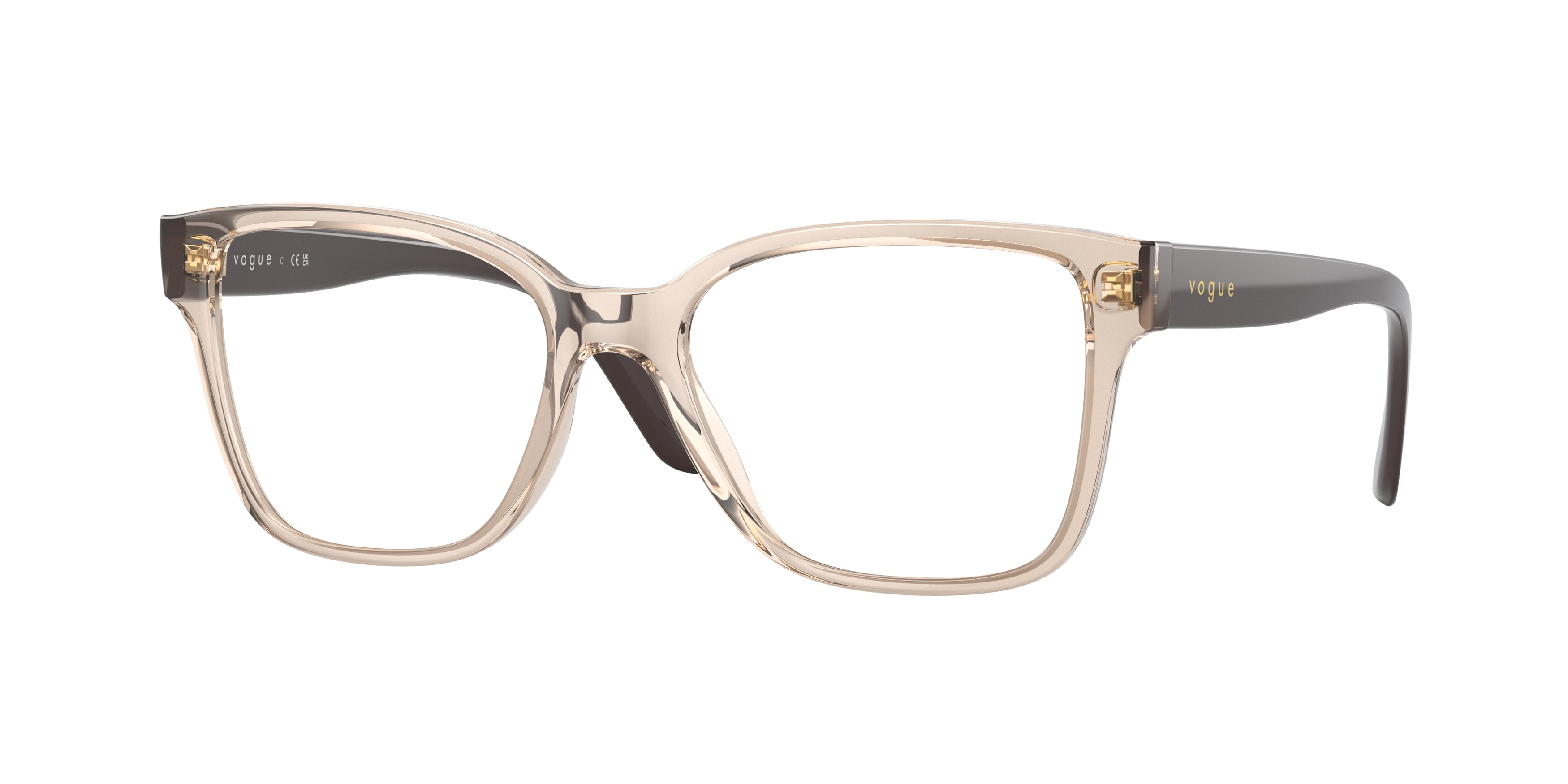 Vogue VO5452 Square Eyeglasses  2884-Transparent Light Brown 53-140-17 - Color Map Beige