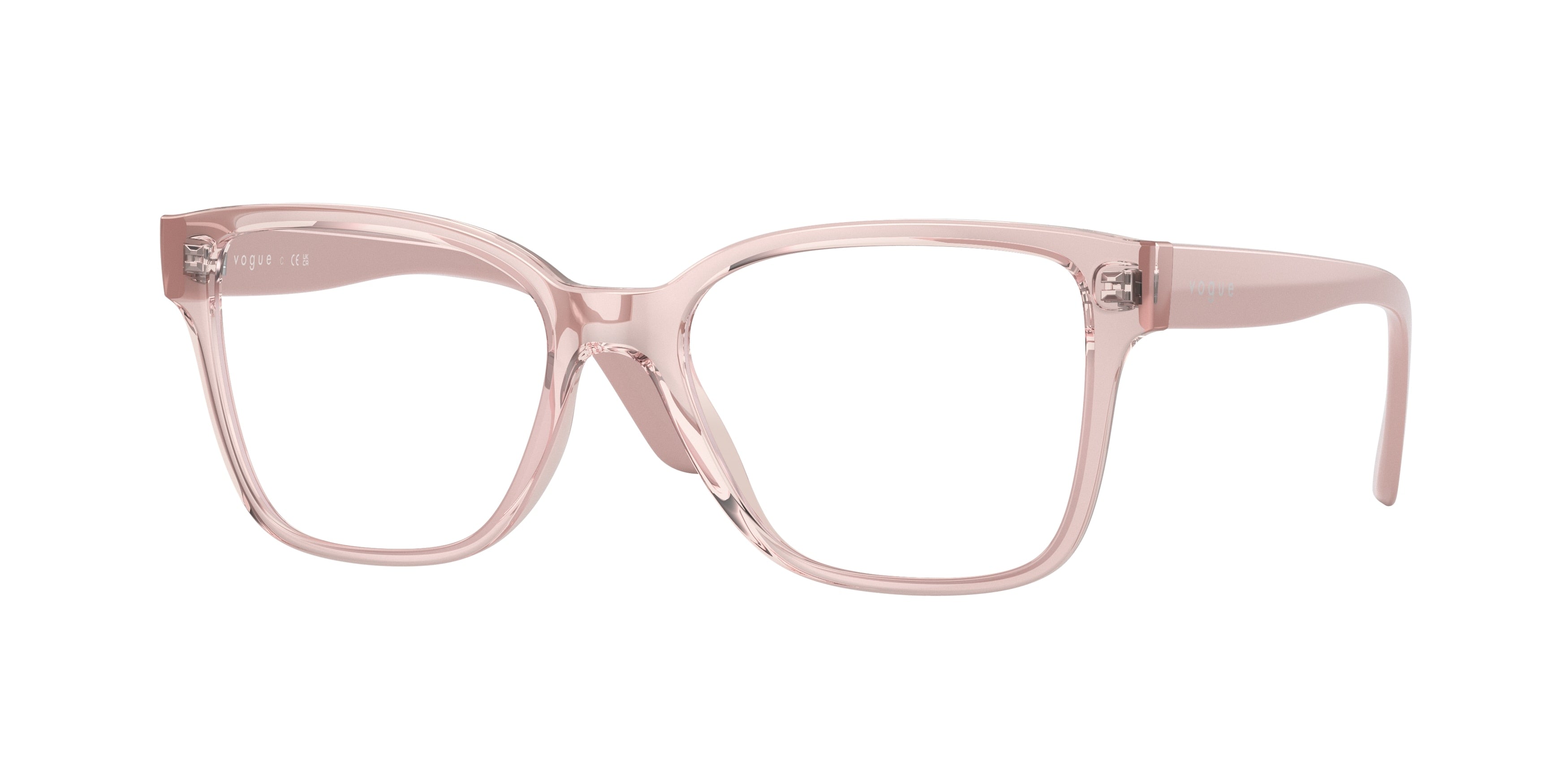 Vogue VO5452 Square Eyeglasses  2942-Transparent Pink 53-140-17 - Color Map Pink