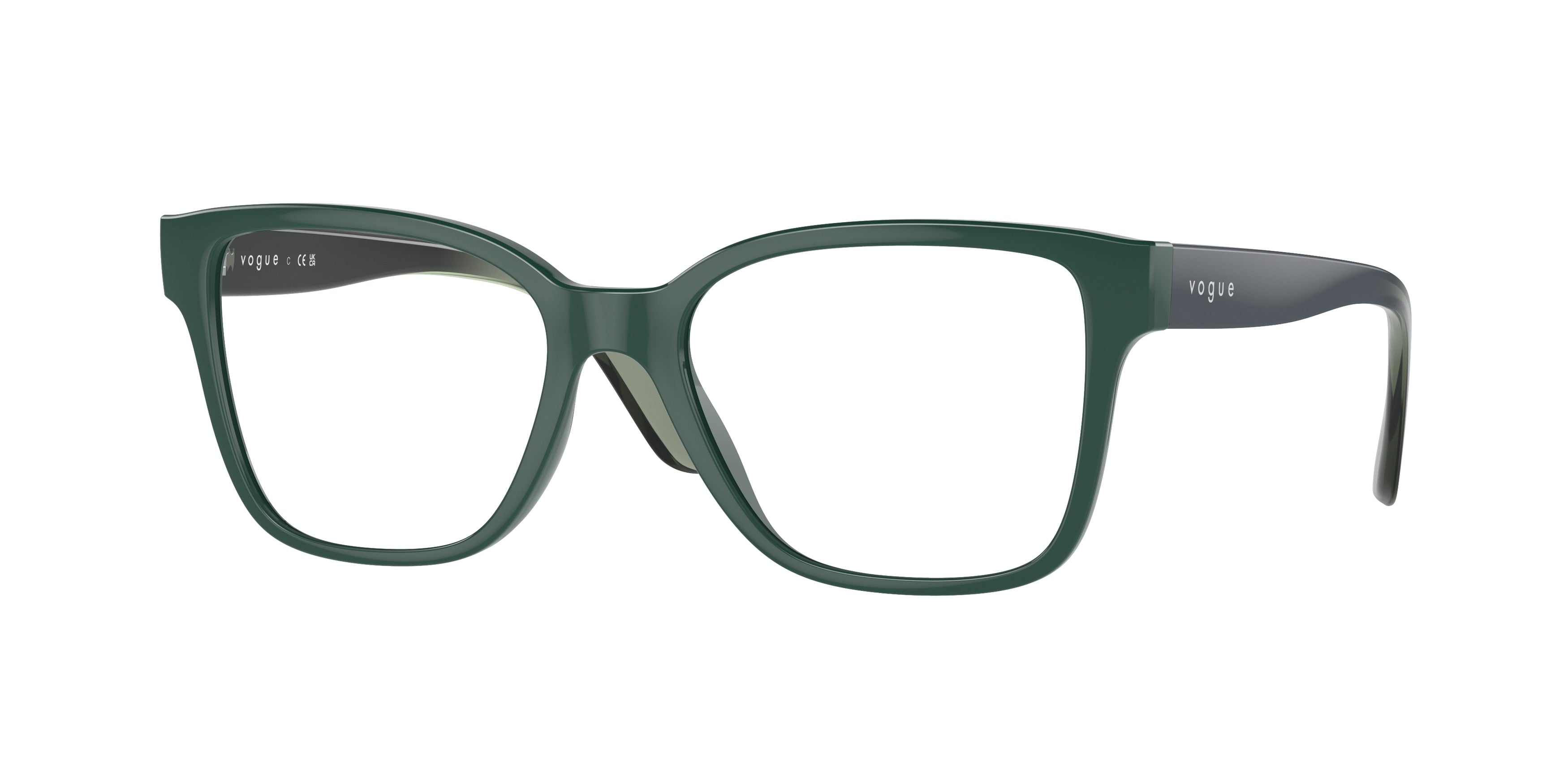 Vogue VO5452 Square Eyeglasses  3050-Full Dark Green 53-140-17 - Color Map Green