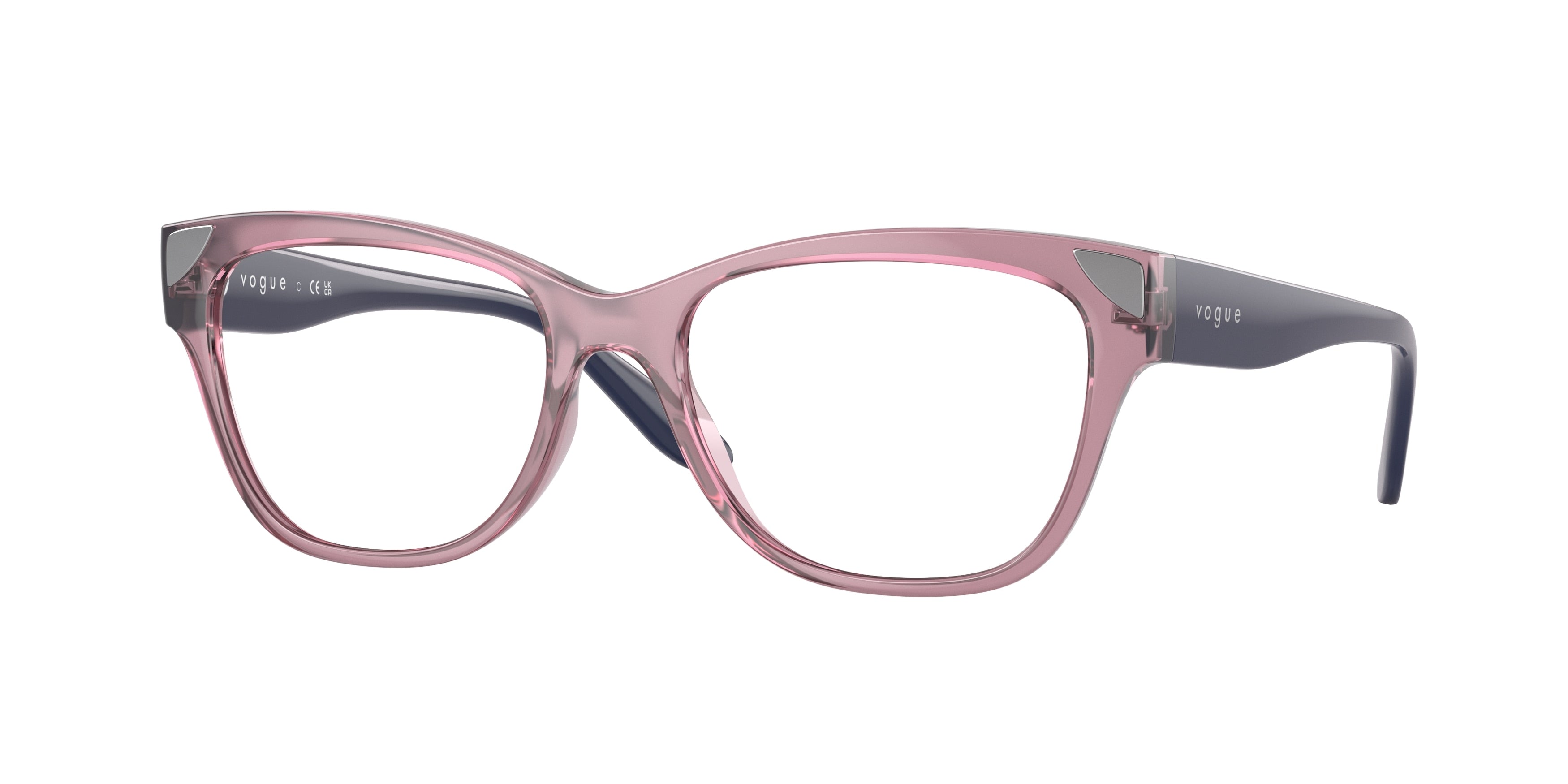 Vogue VO5454 Pillow Eyeglasses  3024-Transparent Dark Pink 53-135-17 - Color Map Pink