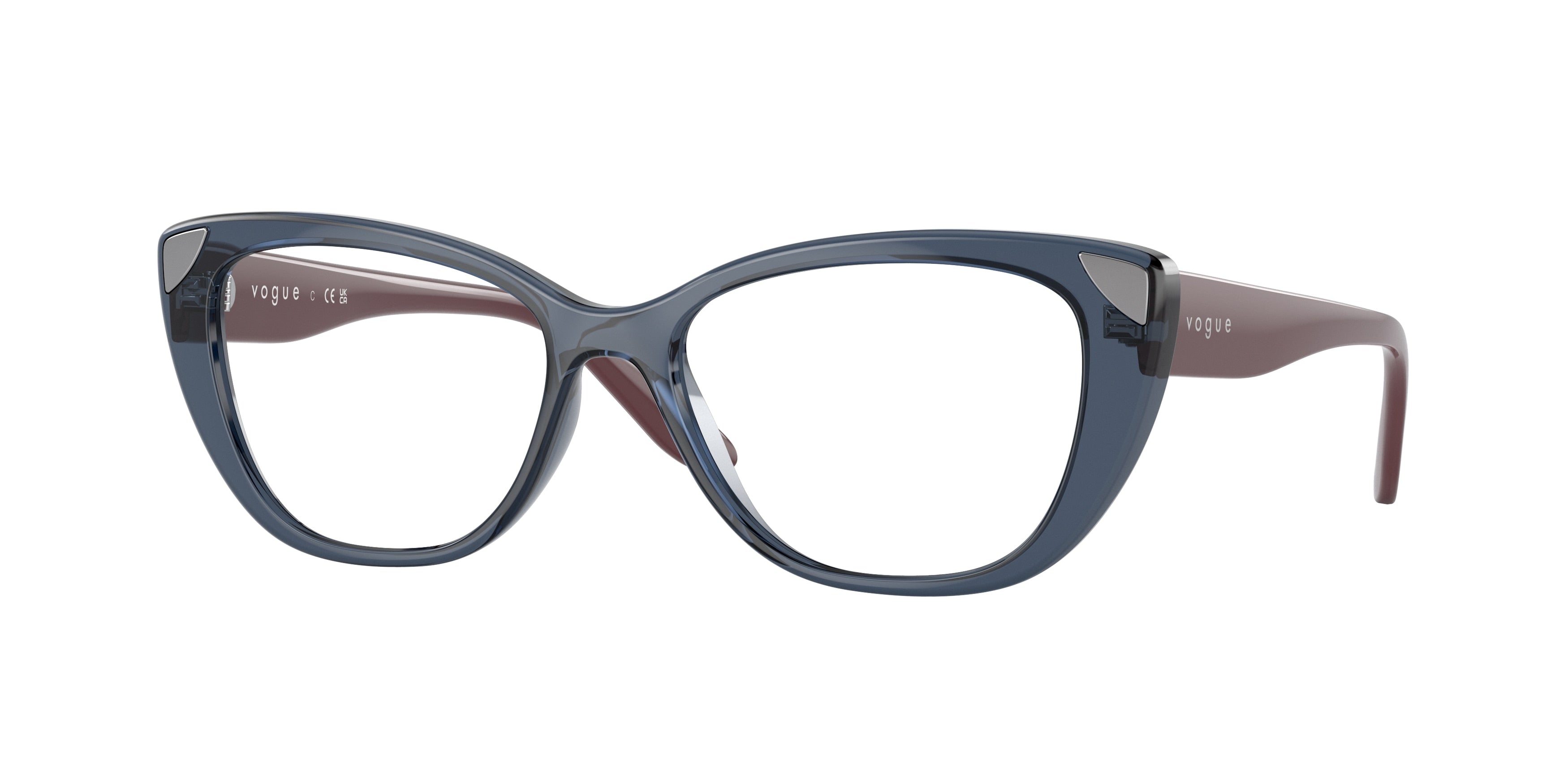 Vogue VO5455 Cat Eye Eyeglasses  2764-Transparent Blue 53-135-16 - Color Map Blue