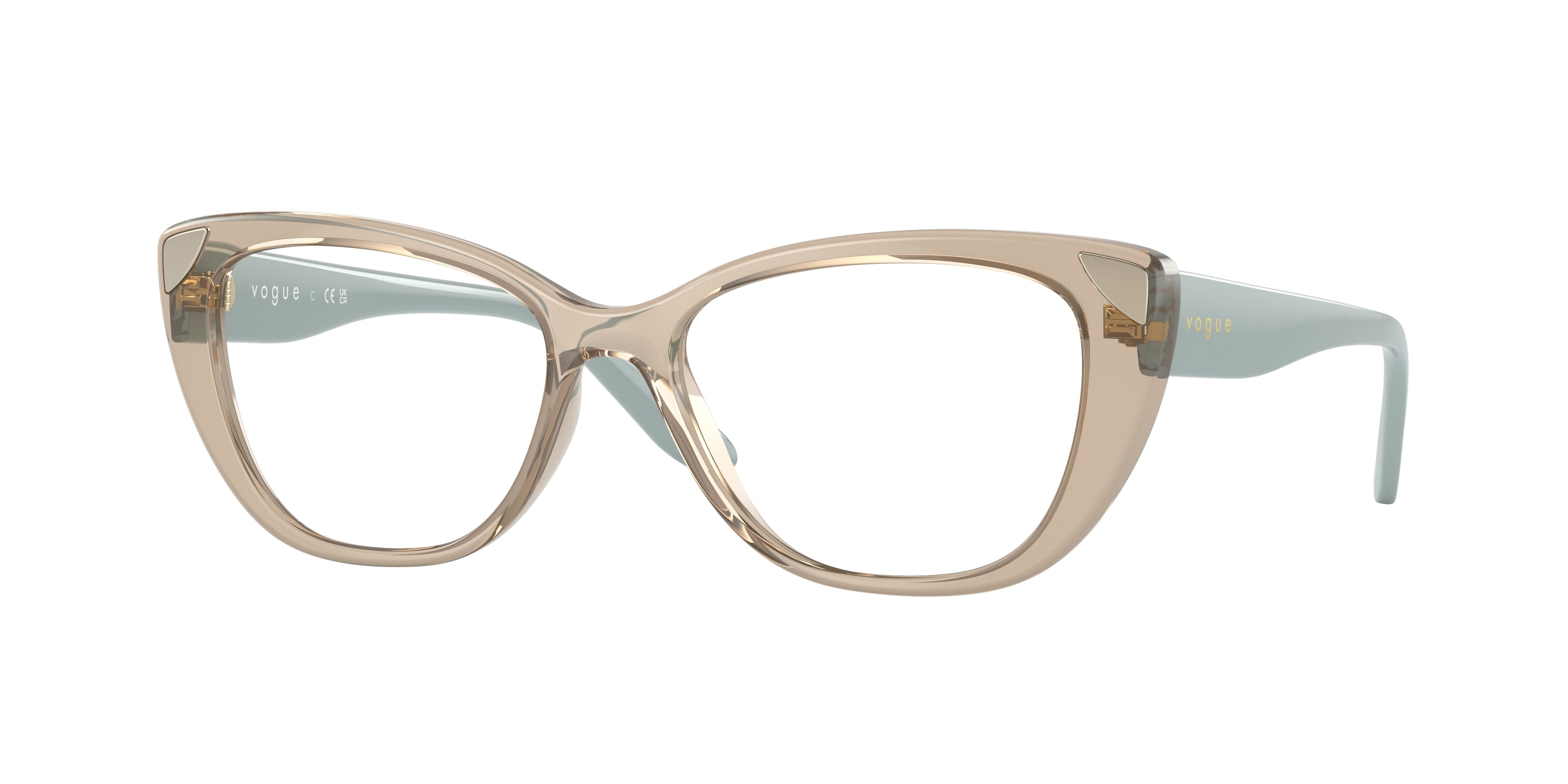 Vogue VO5455 Cat Eye Eyeglasses  2990-Transparent Caramel 53-135-16 - Color Map Brown