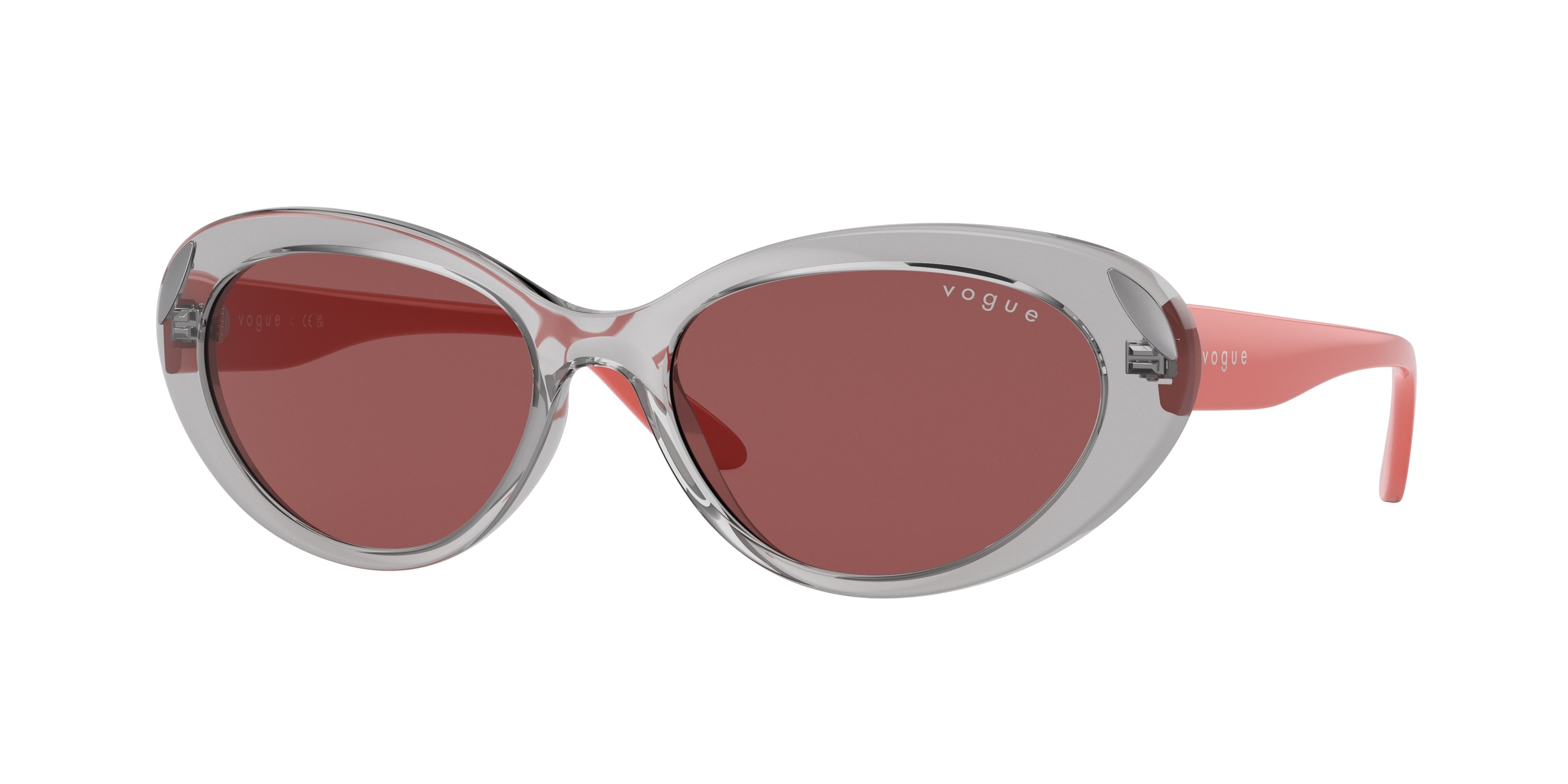 Vogue VO5456S Oval Sunglasses  272669-Transparent Grey 55-135-17 - Color Map Grey