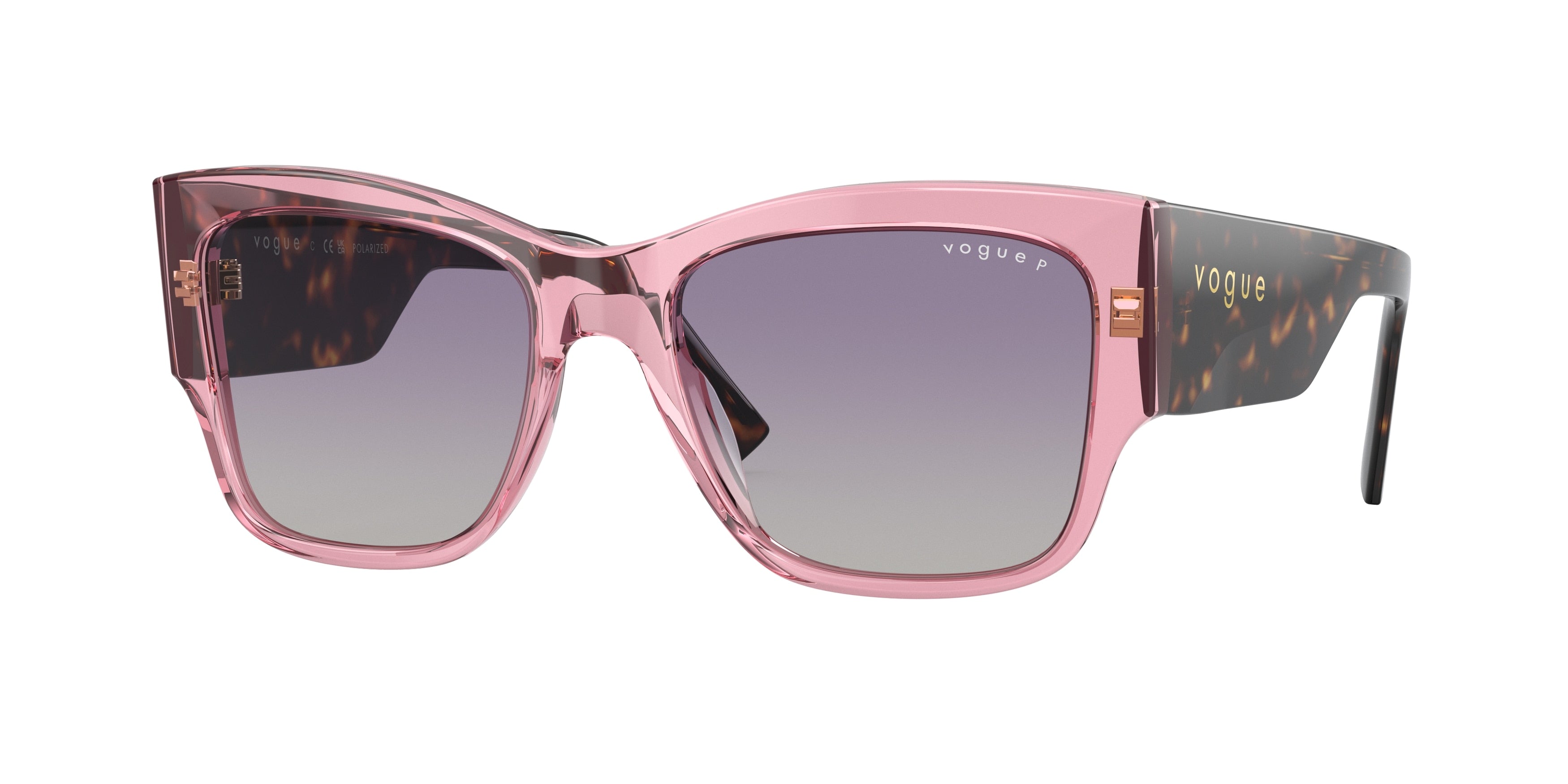 Vogue VO5462S Square Sunglasses  28368J-Transparent Pink 54-140-18 - Color Map Pink