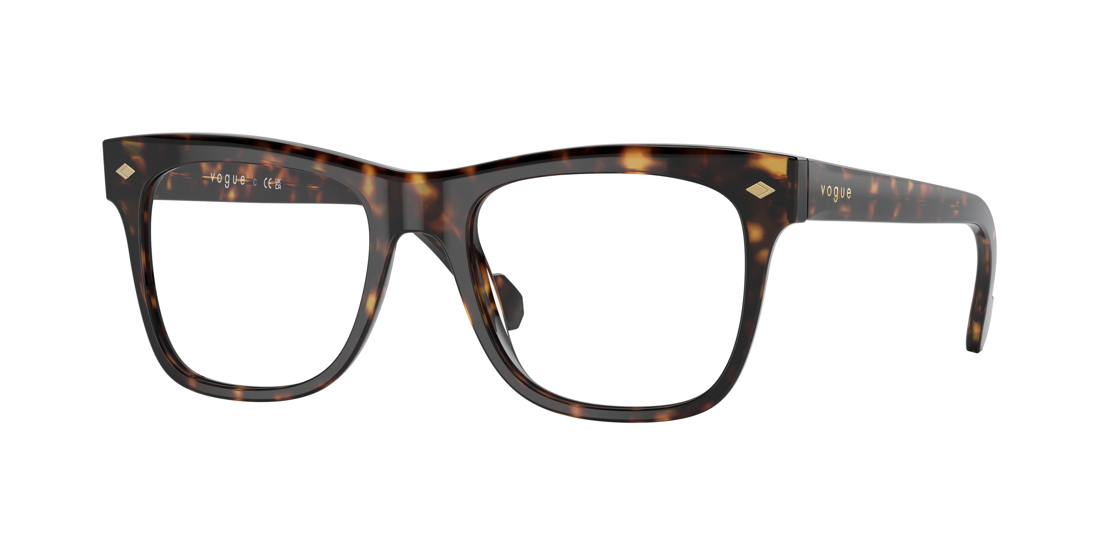 Vogue VO5464 Square Eyeglasses  W656-Dark Havana 49-145-18 - Color Map Brown