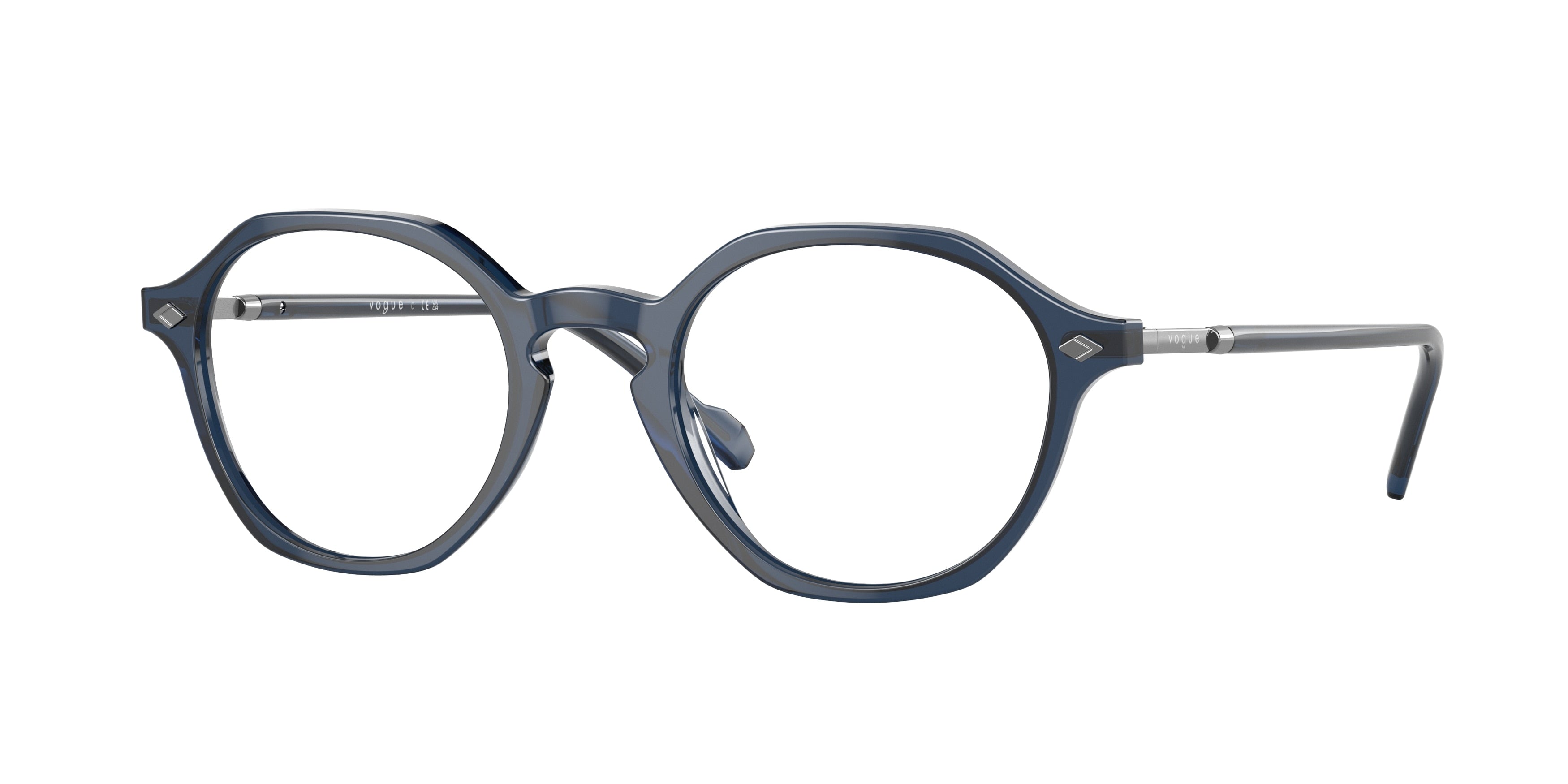 Vogue VO5472 Irregular Eyeglasses  2760-Transparent Blue 49-145-21 - Color Map Blue